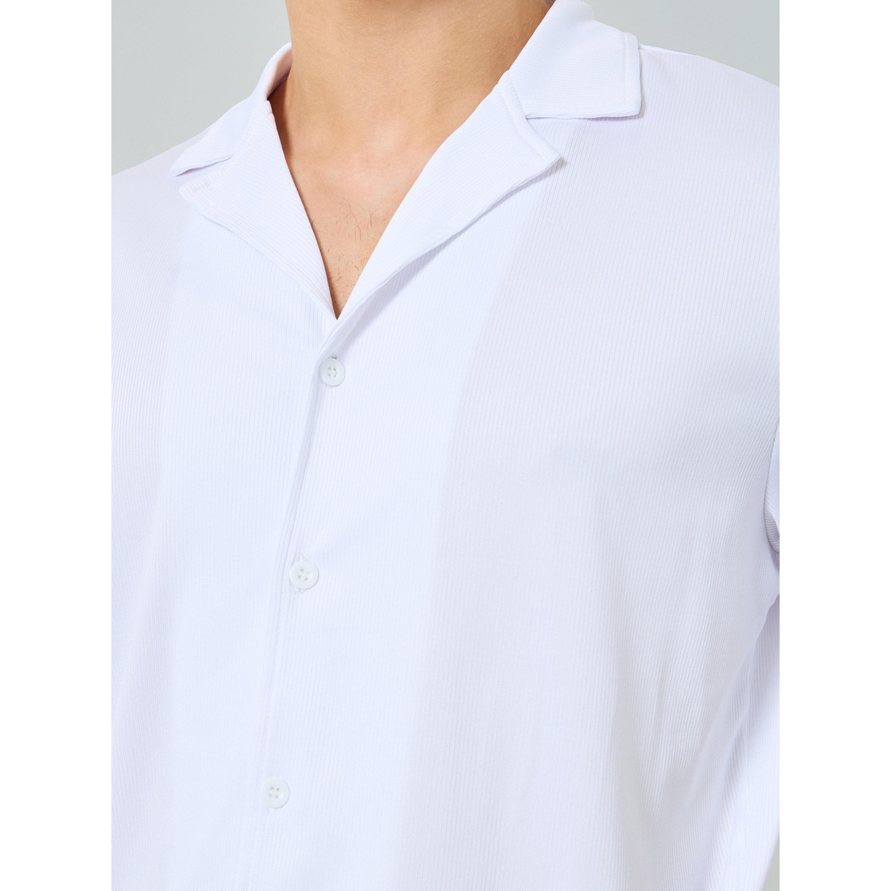 Take Two Men White Notched Collar Short Sleeve Shirt-men-clothing-shirts-image-5