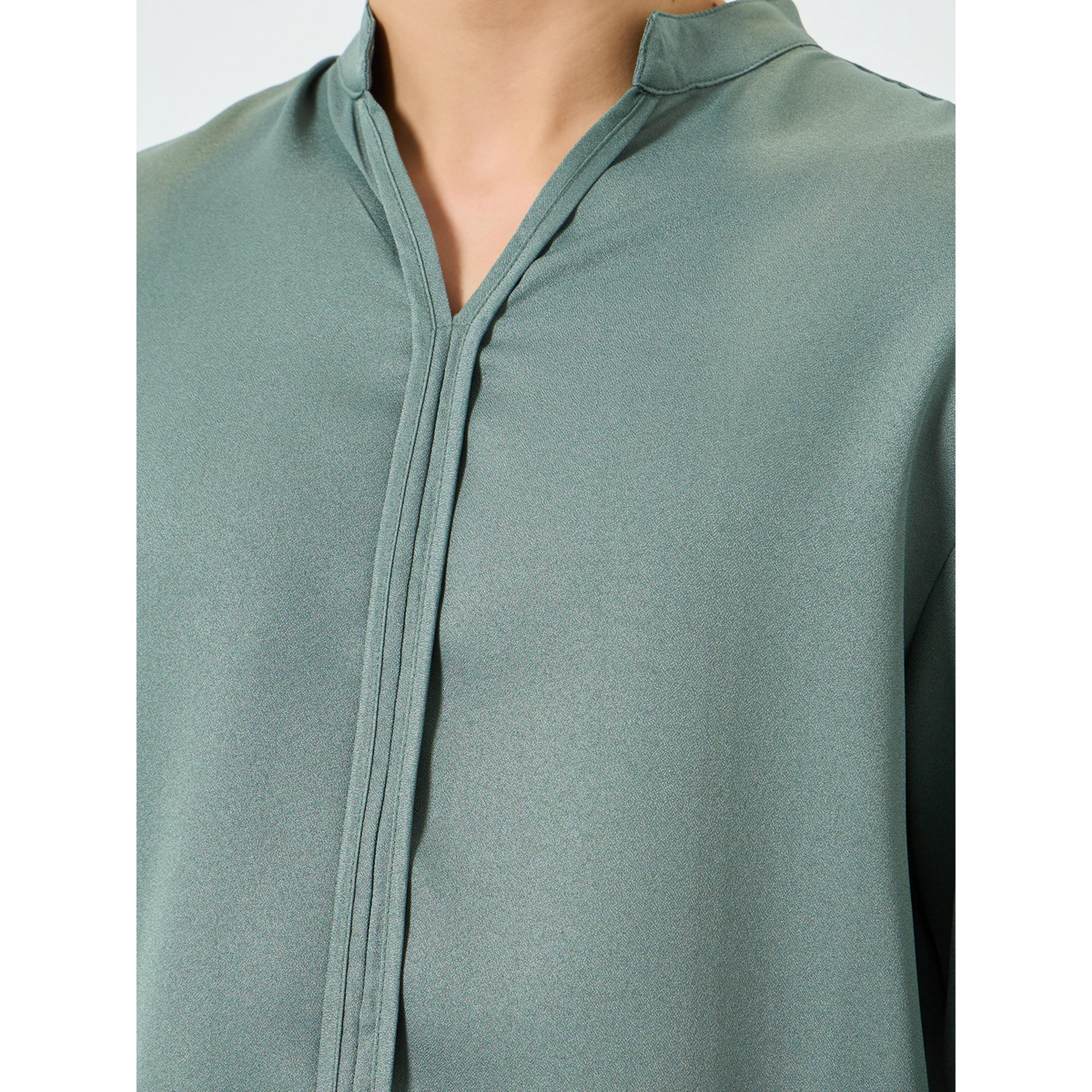 تيك تو × ستايلي - قميص بولو رجالي أخضر منسوج-men-clothing-shirts-image-4