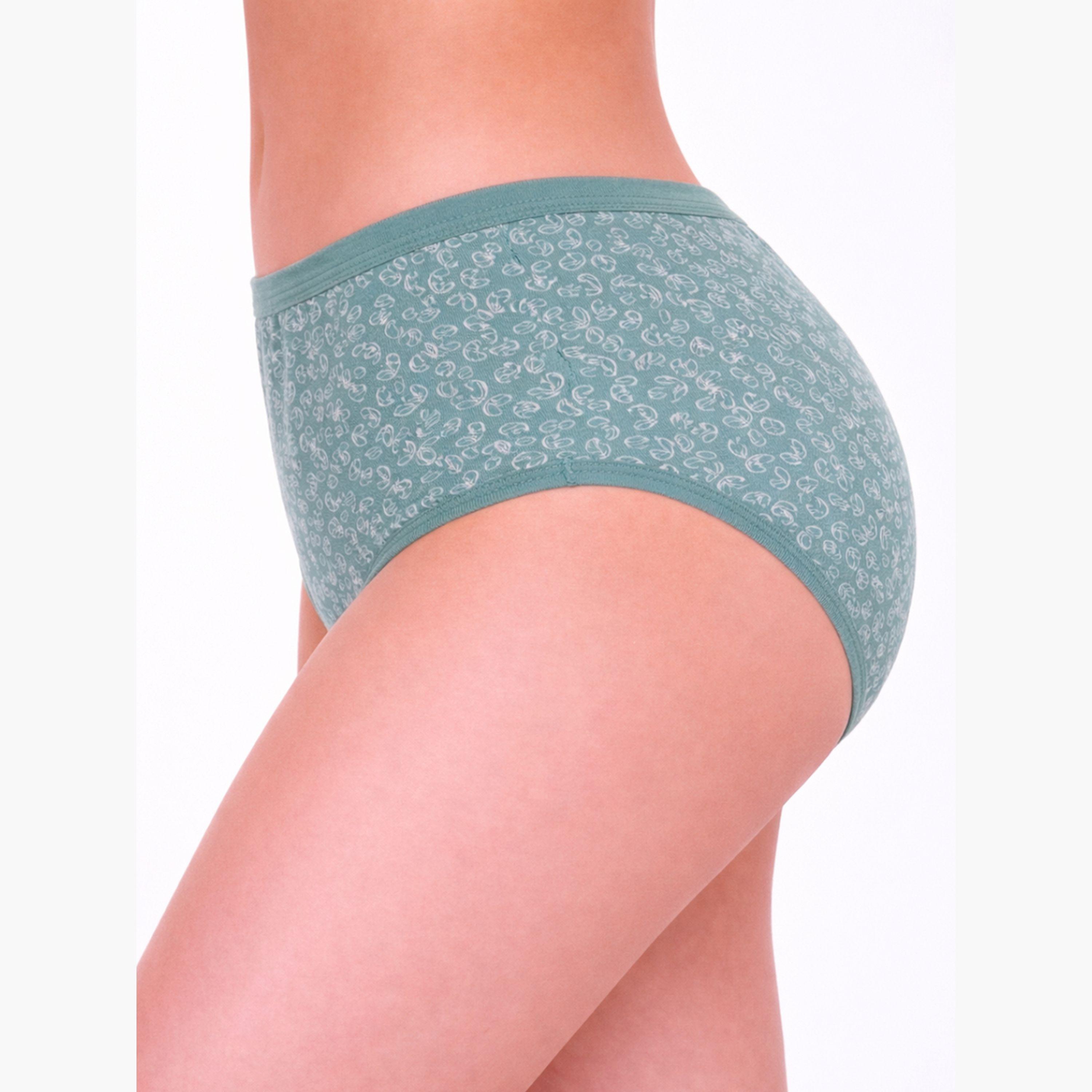 Take Two Pack of 3 - Printed High Leg Briefs-women-clothing-lingerie-panties-image-2