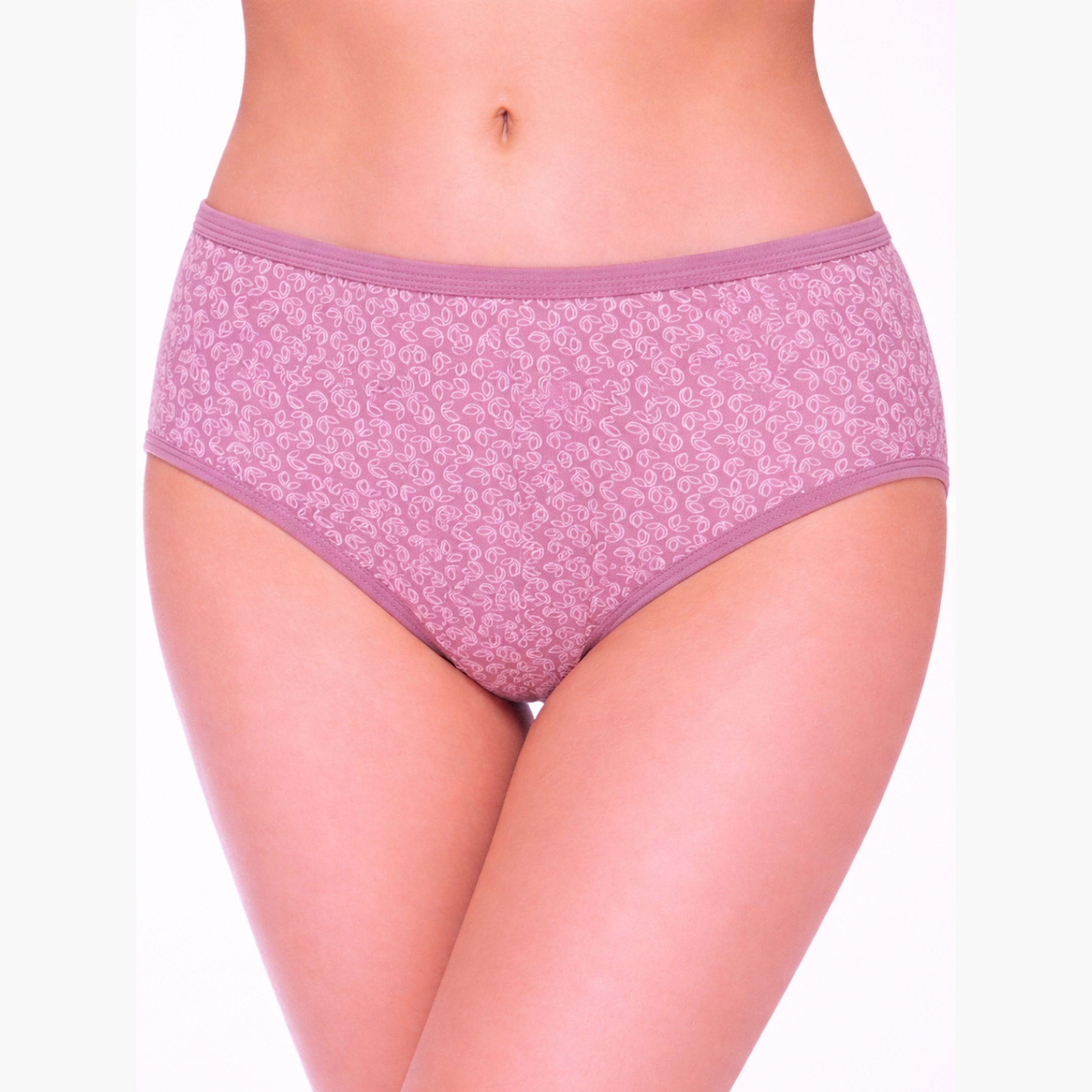 Take Two Pack of 3 - Printed High Leg Briefs-women-clothing-lingerie-panties-image-4