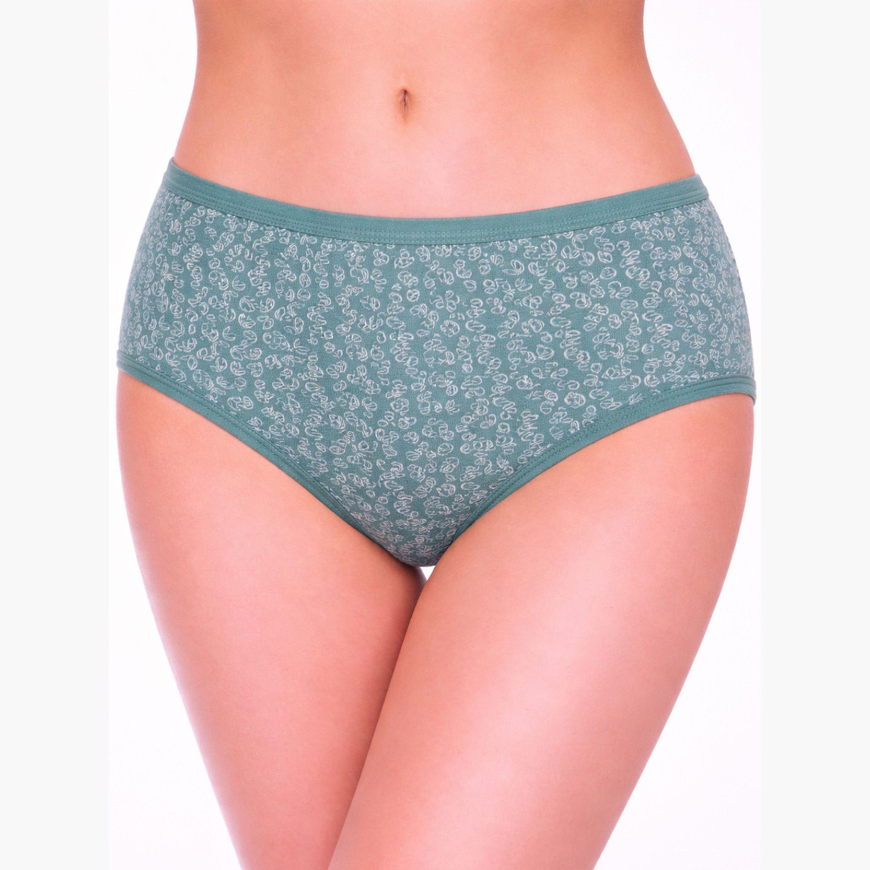 Take Two Pack of 3 - Printed High Leg Briefs-women-clothing-lingerie-panties-image-5