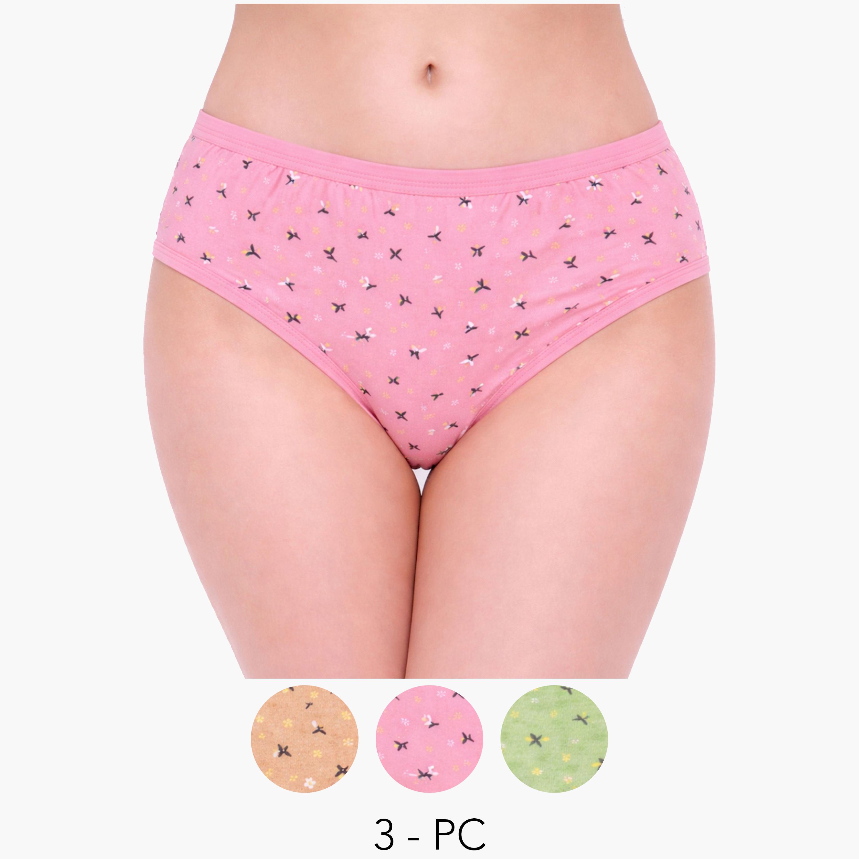 Take Two Pack of 3 - Printed Mid Rise Briefs-women-clothing-lingerie-panties-image-1