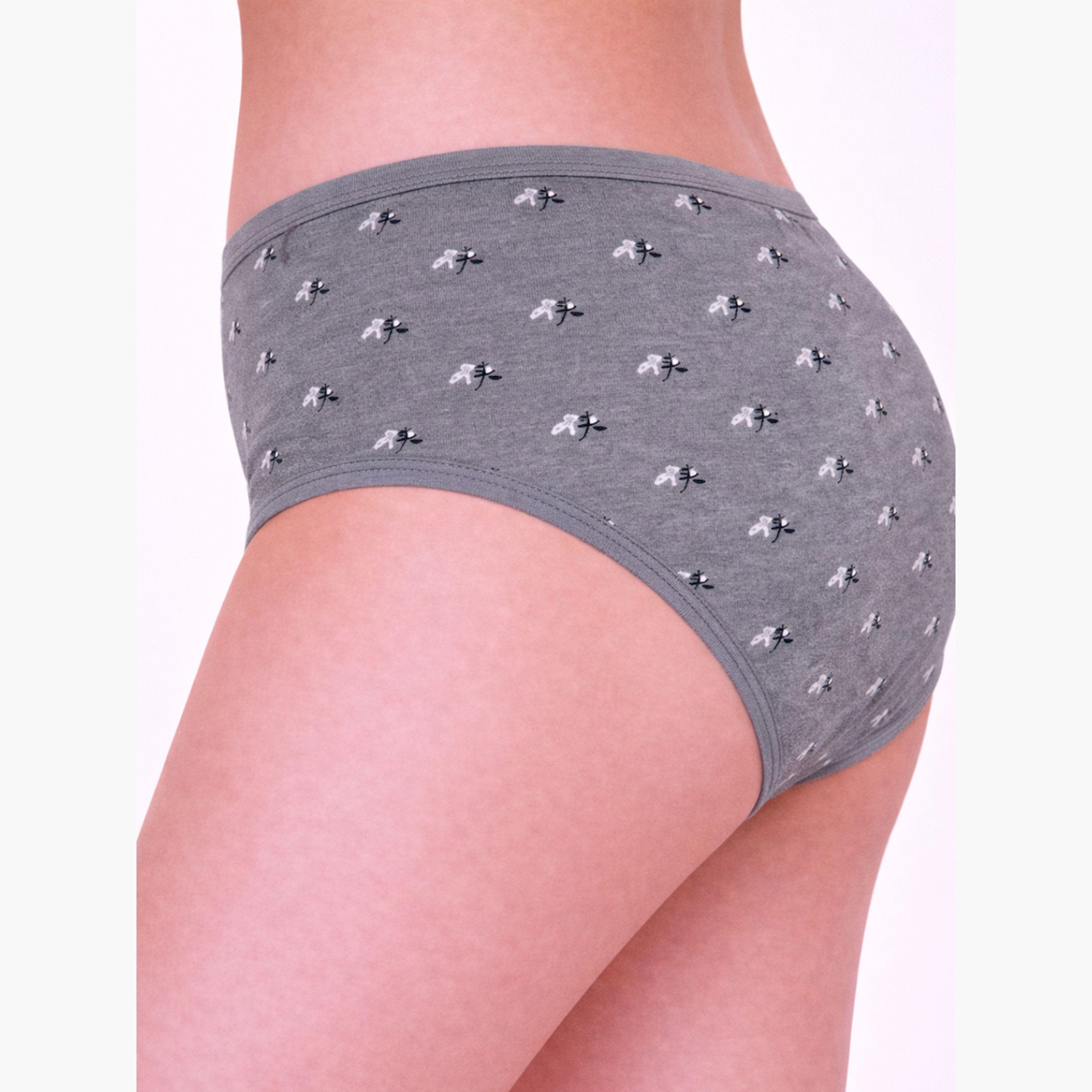 Take Two Pack of 3 - Printed Mid Rise Briefs-women-clothing-lingerie-panties-image-4