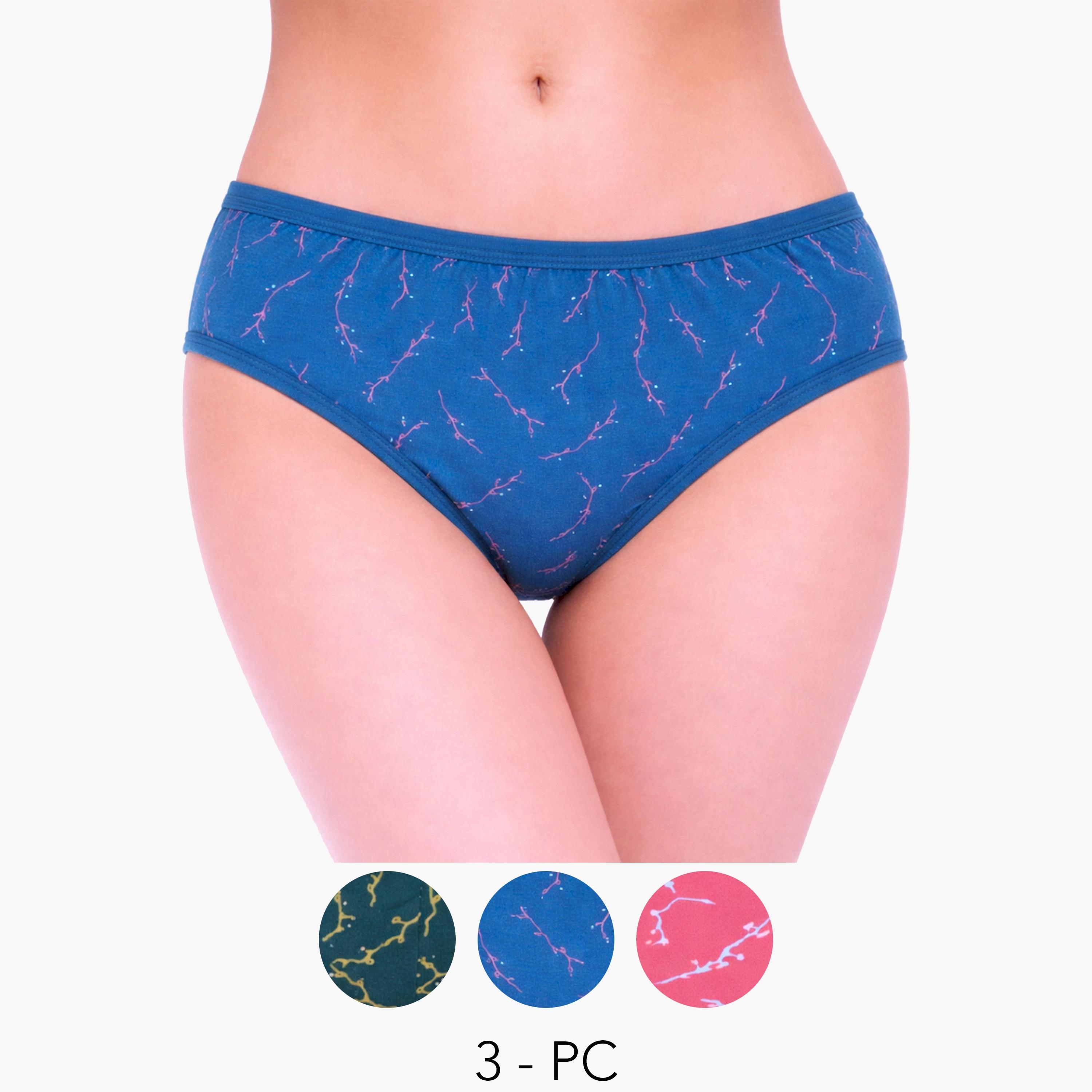 Take Two Pack of 3 - Printed Mid Rise Briefs-women-clothing-lingerie-panties-image-1