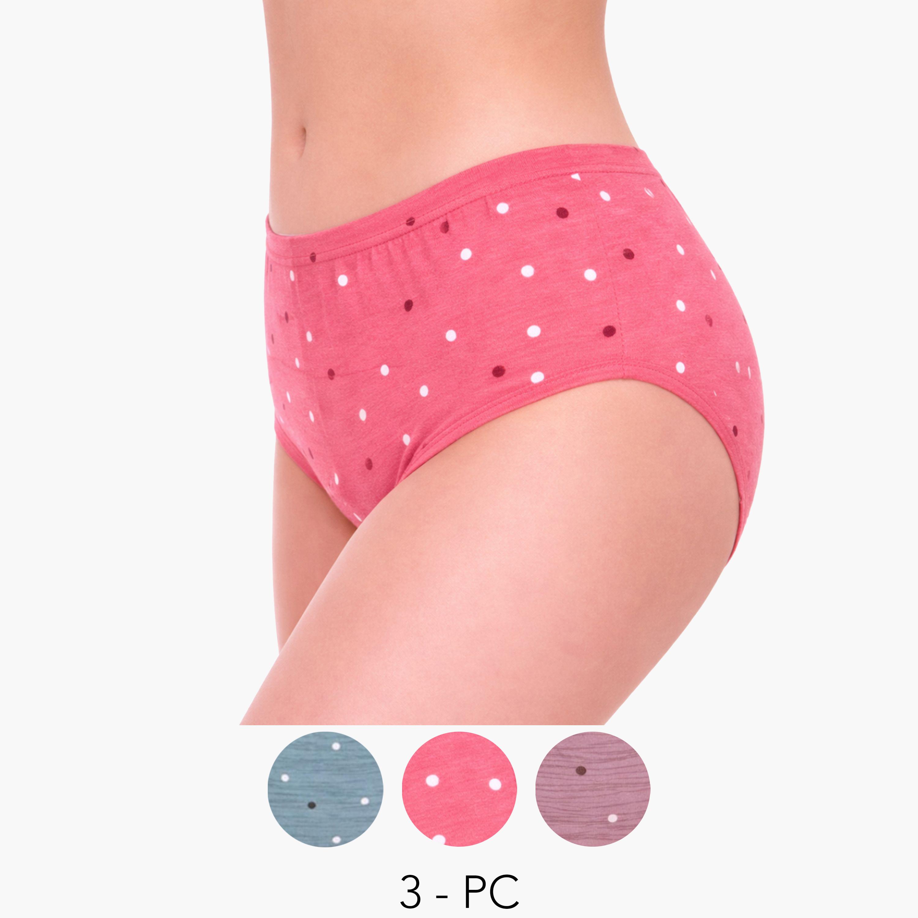 Take Two Pack of 3 - Striped High Leg Briefs-women-clothing-lingerie-panties-image-1