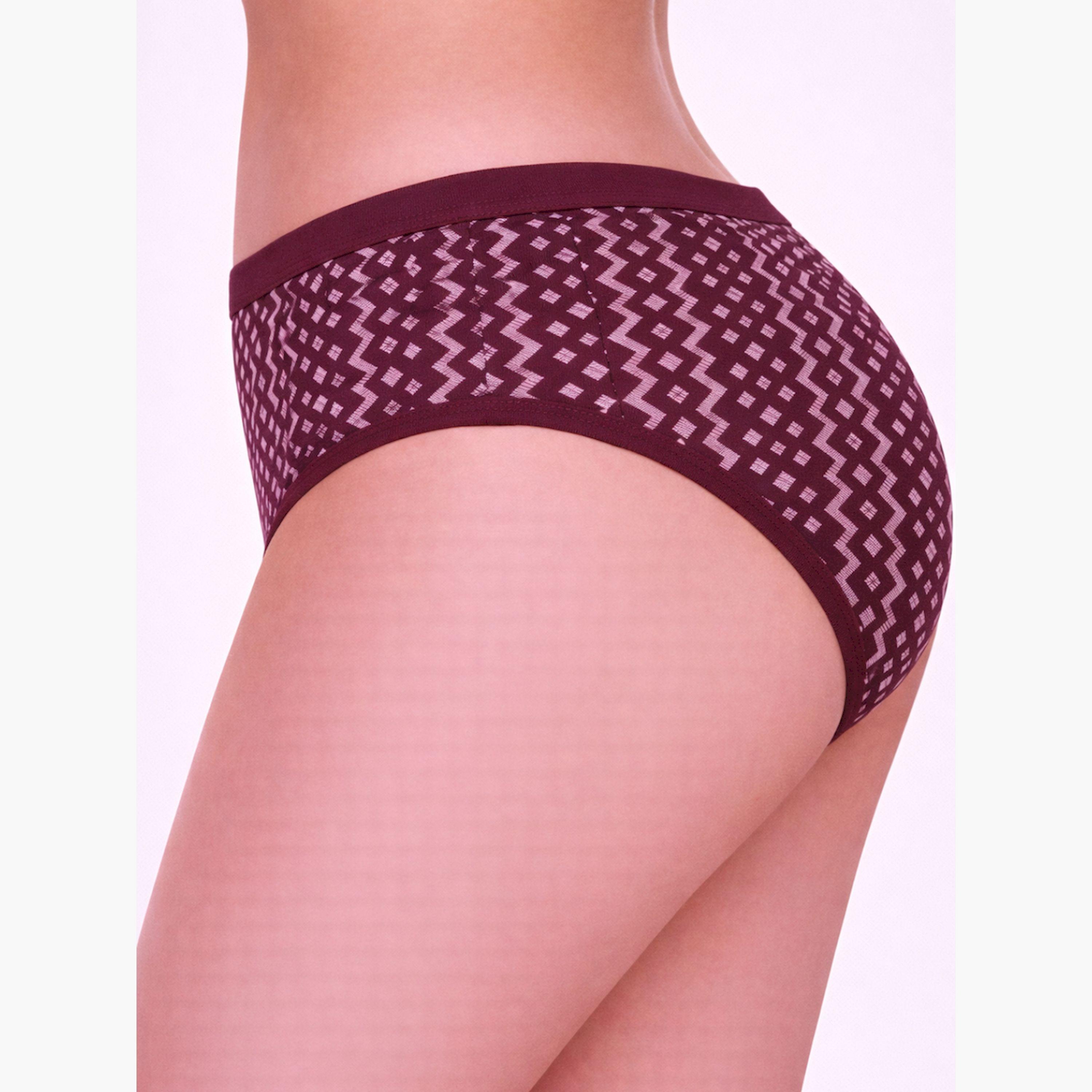 Take Two Pack of 3 - Printed Mid Rise Briefs-women-clothing-lingerie-panties-image-2