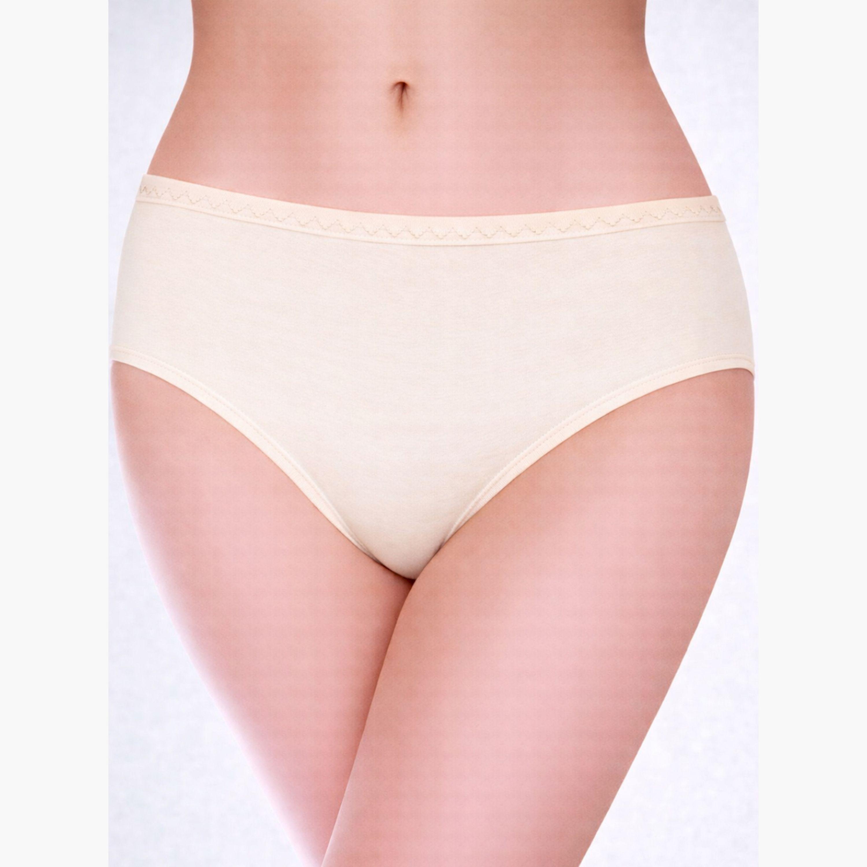 Take Two Pack of 3 - Solid Cotton Stretch Brief with  Elasticated Waistband-women-clothing-lingerie-panties-image-3