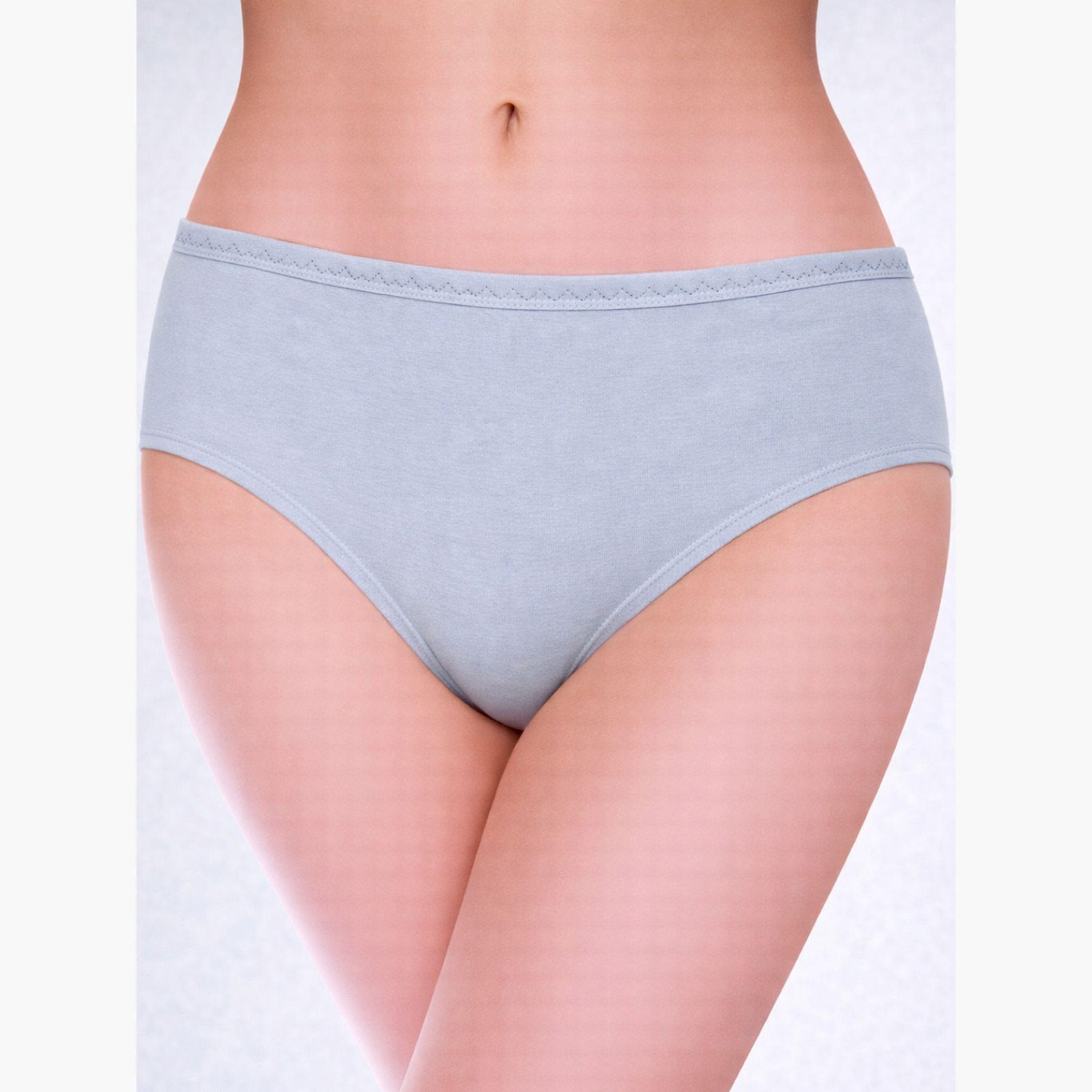 Take Two Pack of 3 - Solid Cotton Strech Brief with  Elasticated Weistband-women-clothing-lingerie-panties-image-4