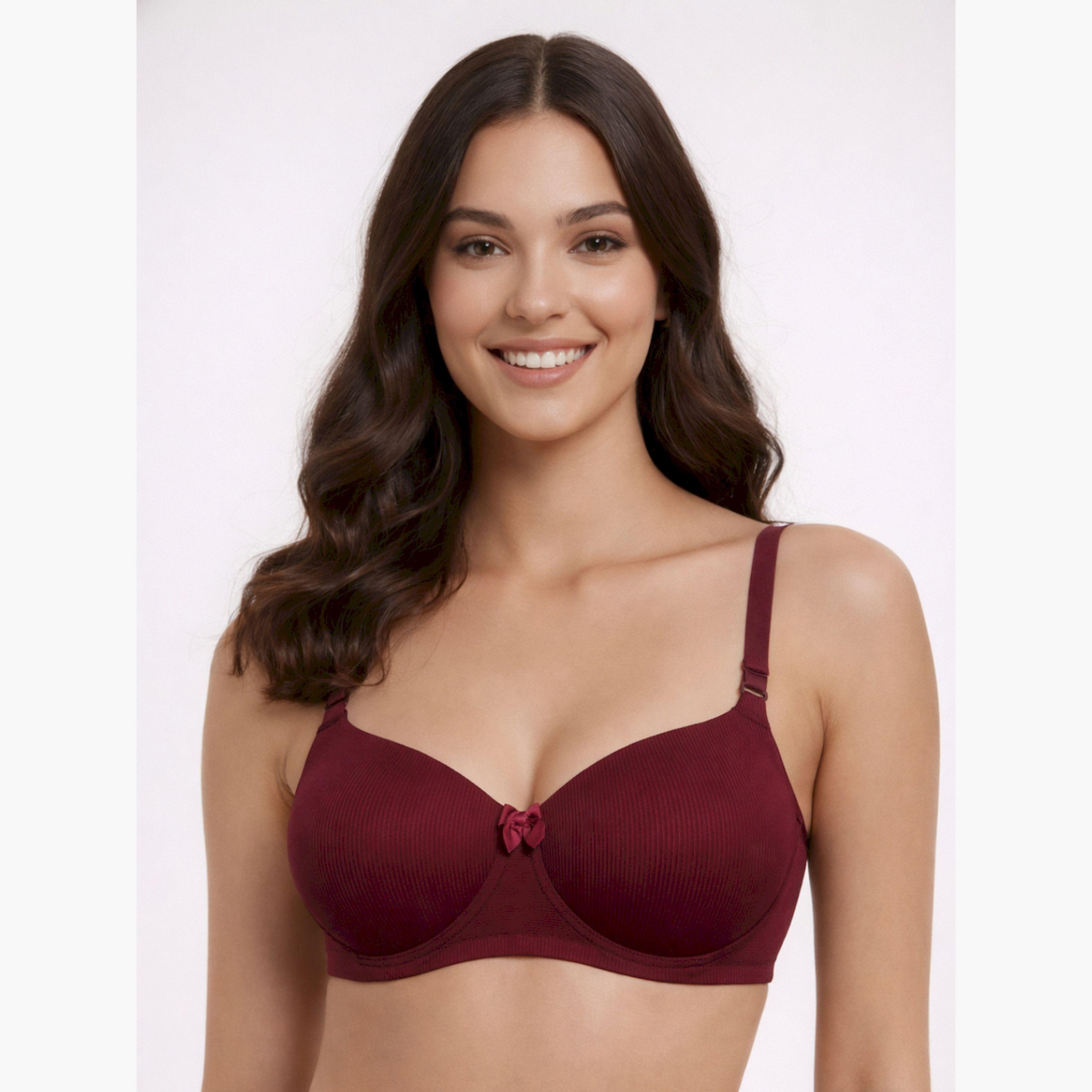 مجموعة من قطعتين صدريات مبطنة فاخرة بقماش مضلع-women-clothing-lingerie-bras-image-2