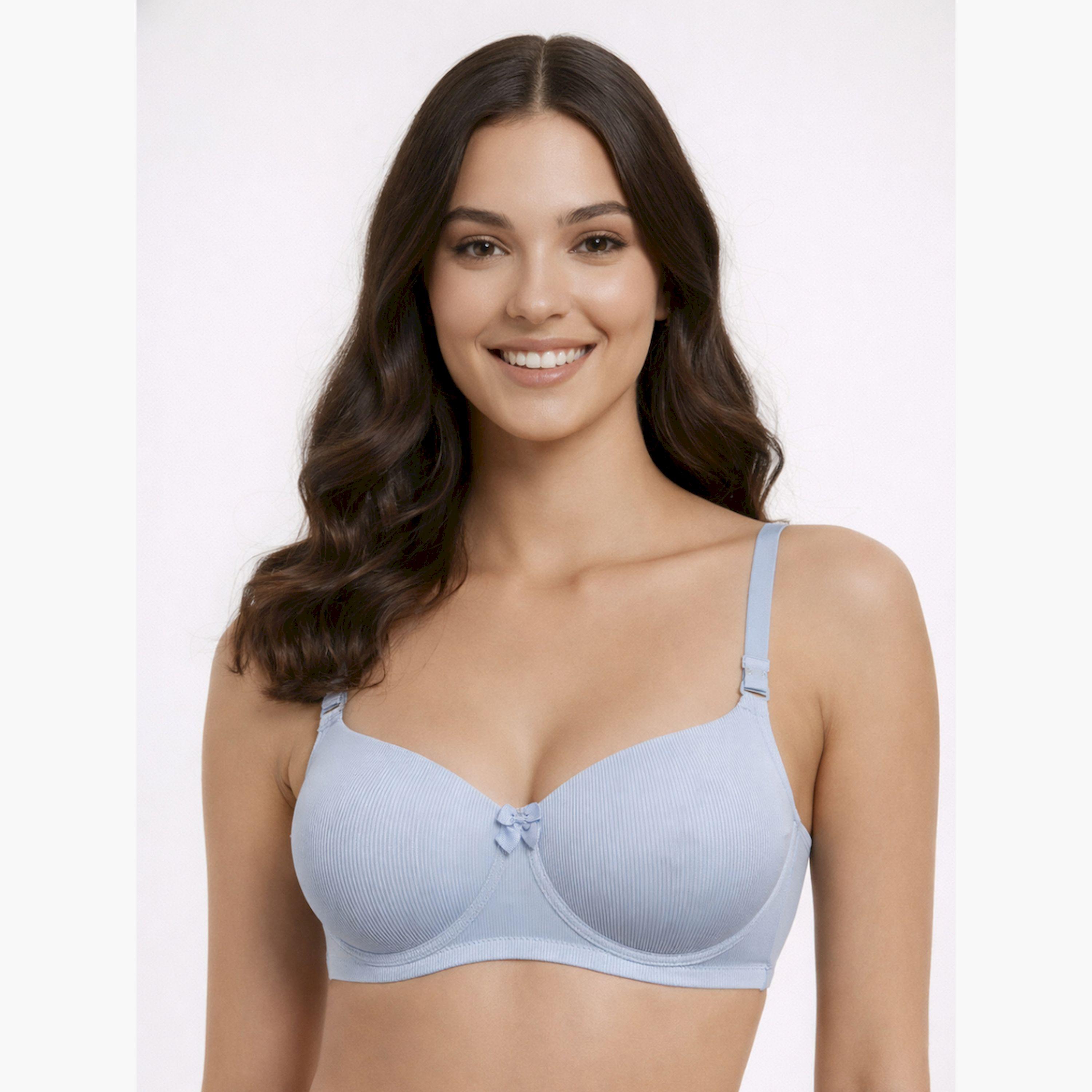 مجموعة من قطعتين صدريات مبطنة فاخرة بقماش مضلع-women-clothing-lingerie-bras-image-3