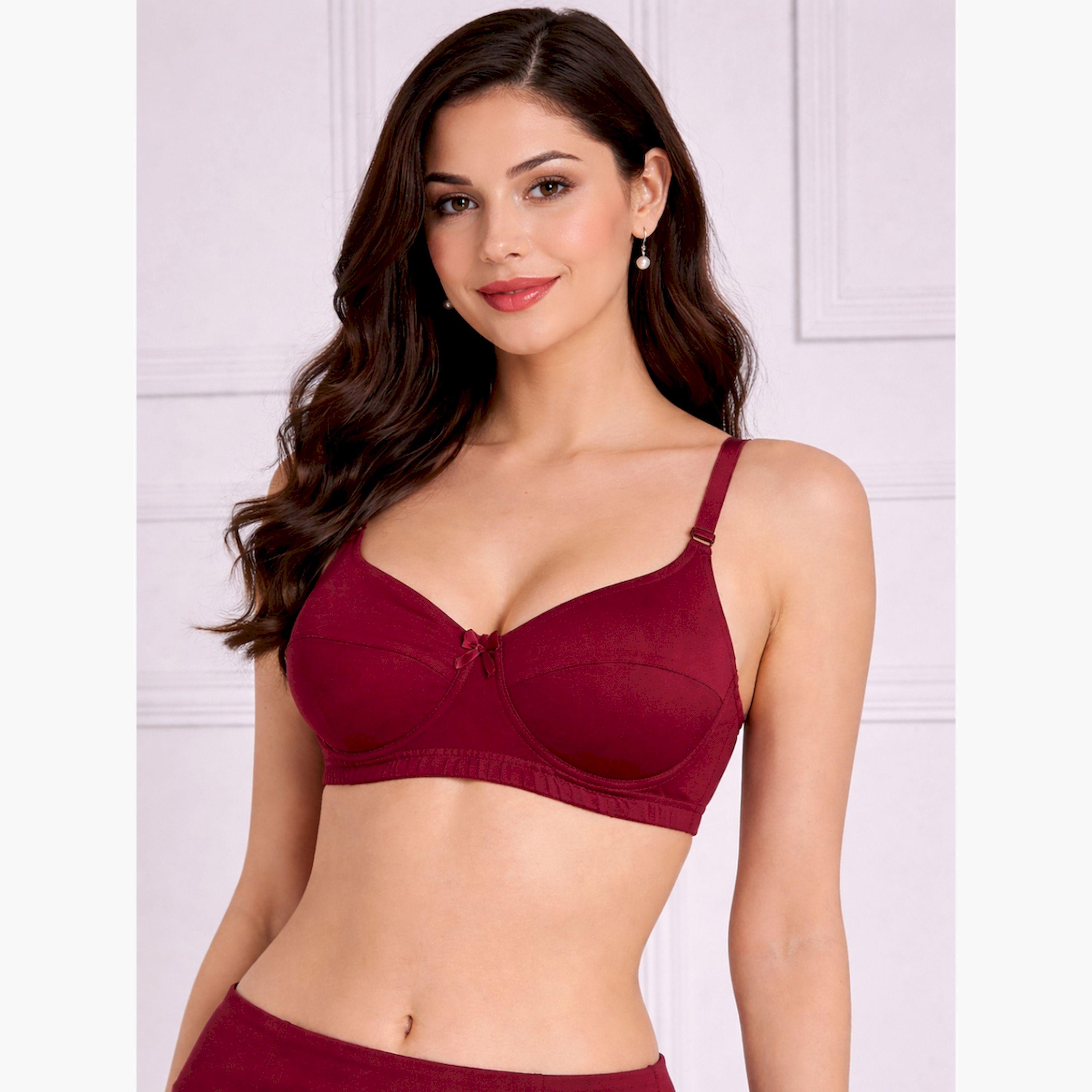 مجموعة من قطعتين صدريات قطن بنمط تيشيرت غير مبطنة وبلا أسلاك-women-clothing-lingerie-bras-image-2