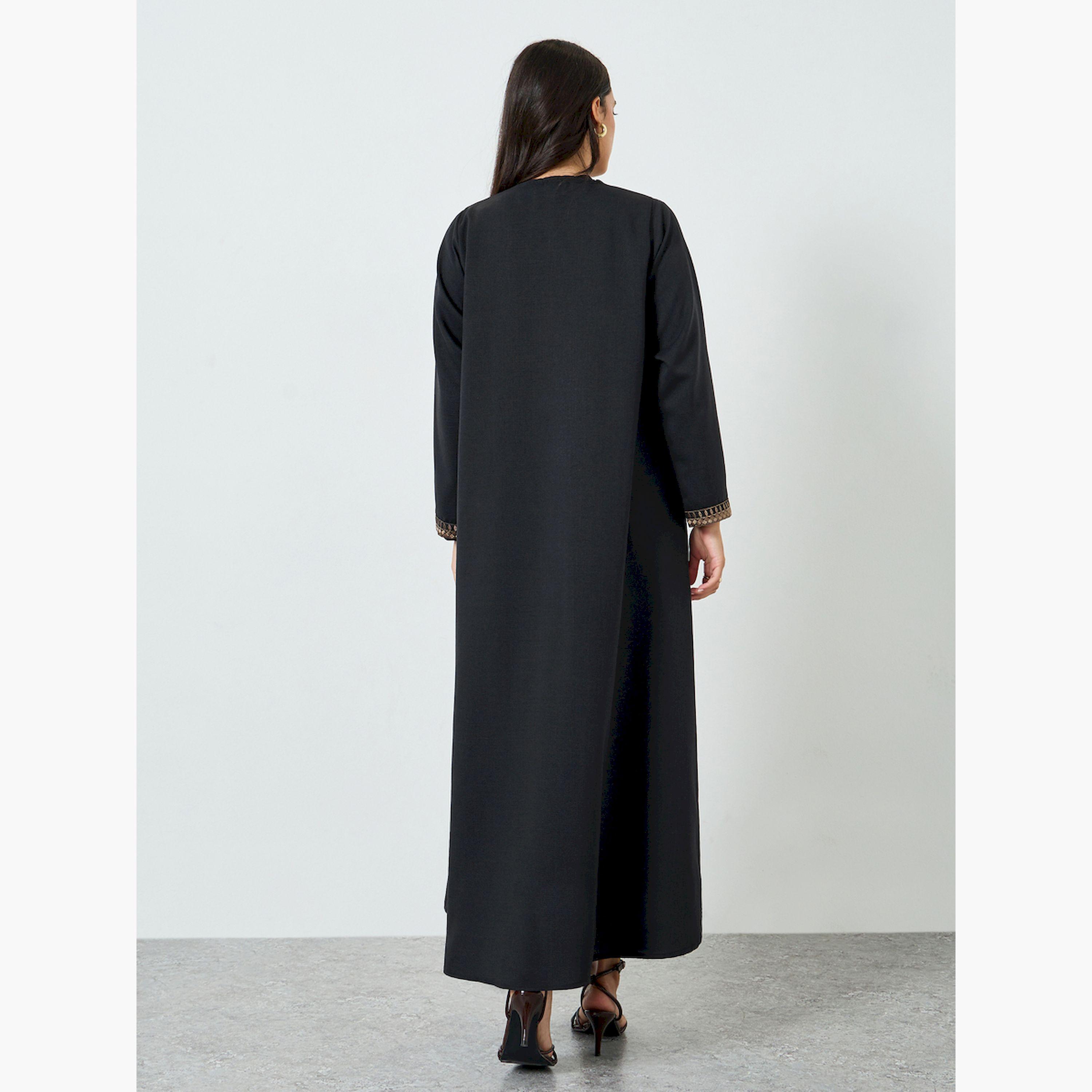 عباية مفتوحة مع الامام مع تفاصيل مُطرّزة-women-arabicclothing-abayas-image-4