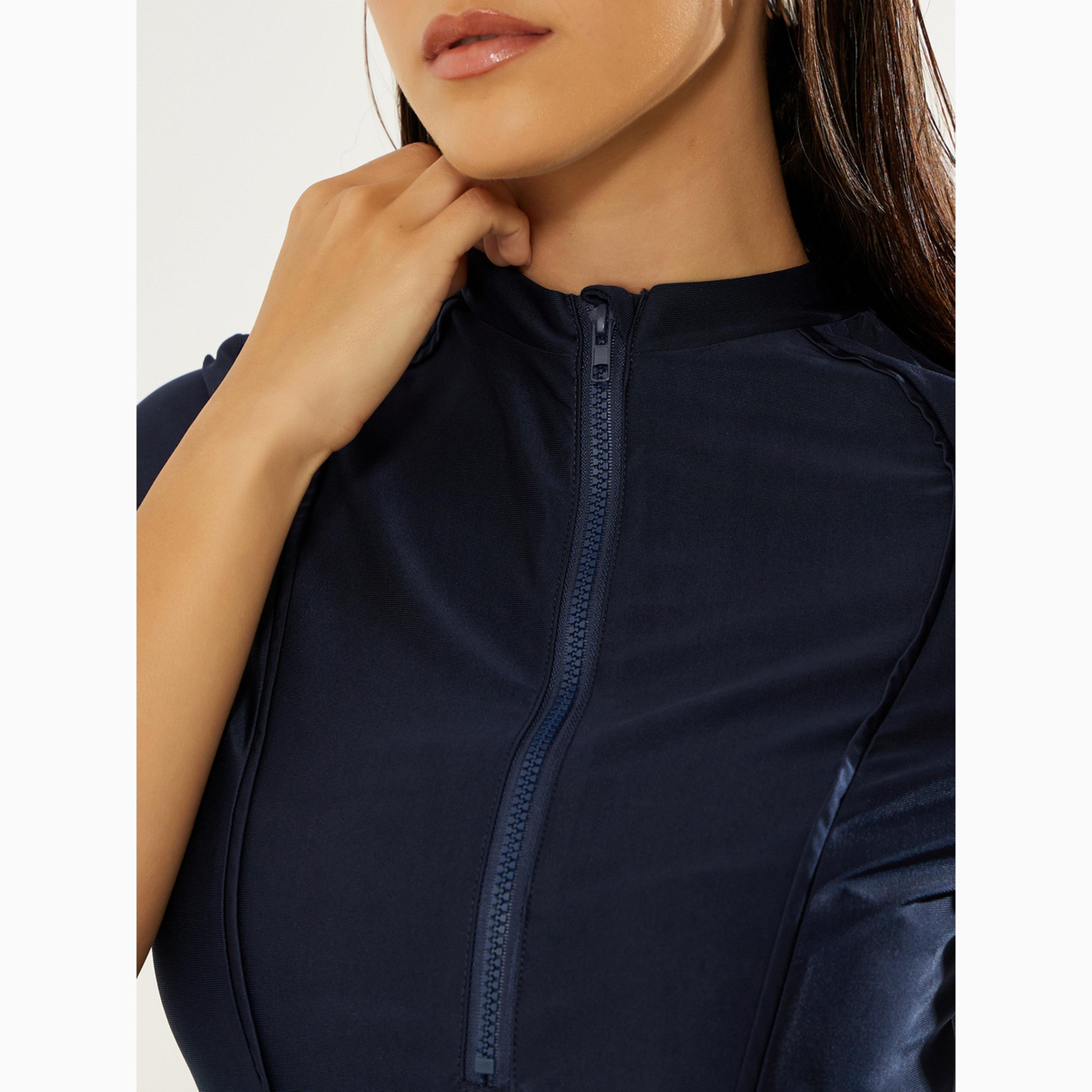 Styli Pack of 2 - Short Sleeve Tunic Burkini with Half Zip and Capri Leggings Set-women-clothing-swimandbeach-swim-burkinis-image-4