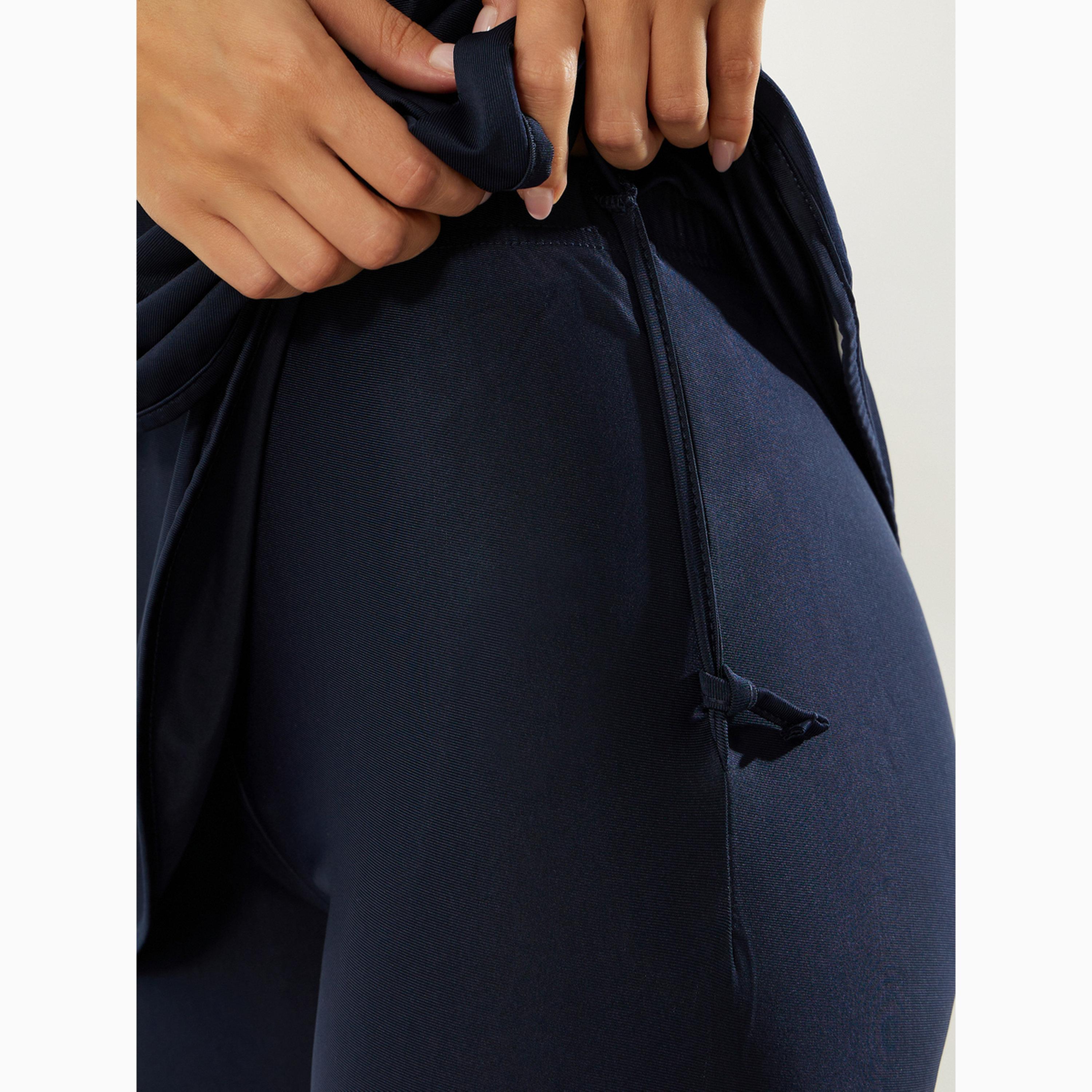 طقم بوركيني من 2 قطعة تونيك بأكمام قصيرة ونصف سحاب وليقنز كابري-women-clothing-swimandbeach-swim-burkinis-image-5