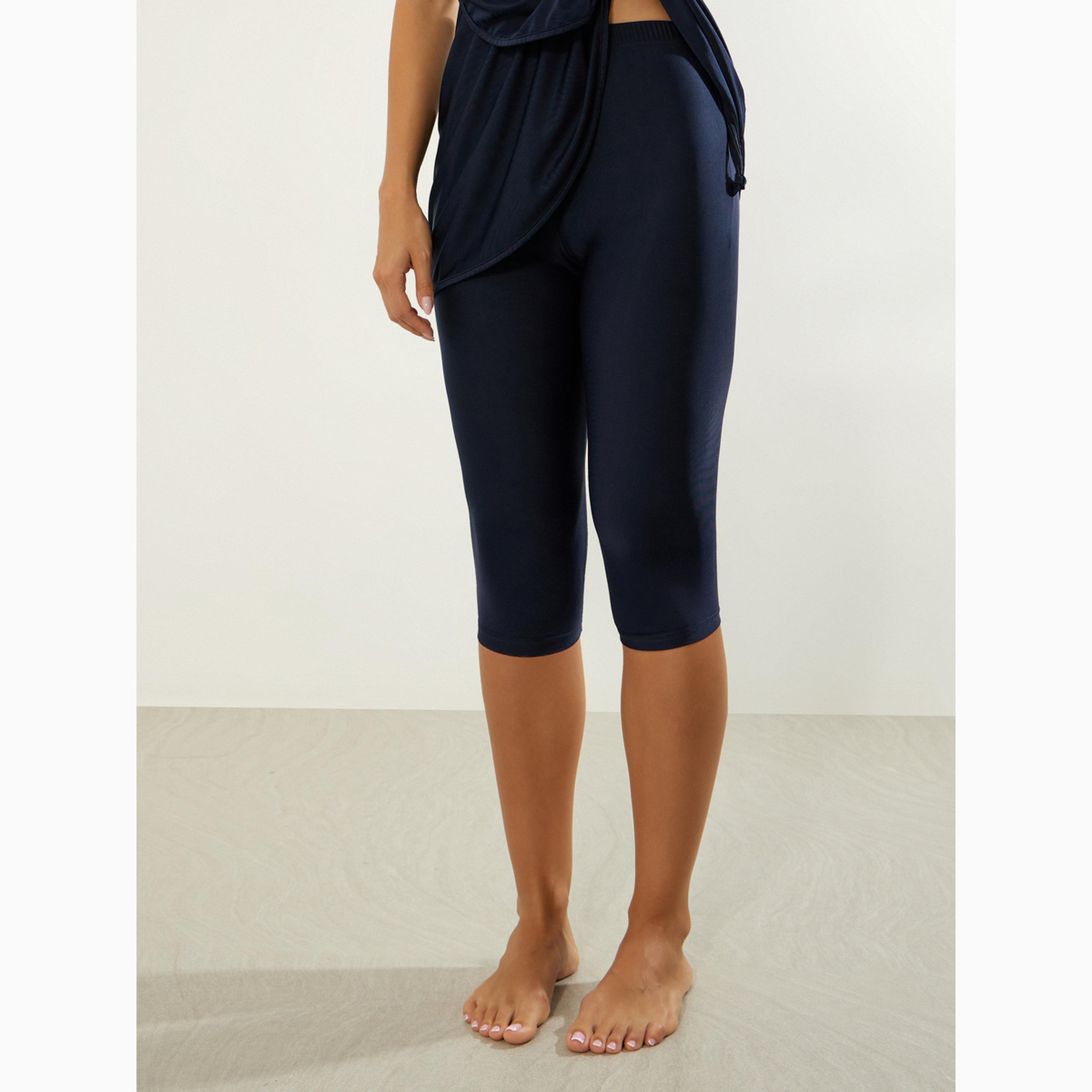 طقم بوركيني من 2 قطعة تونيك بأكمام قصيرة ونصف سحاب وليقنز كابري-women-clothing-swimandbeach-swim-burkinis-image-6