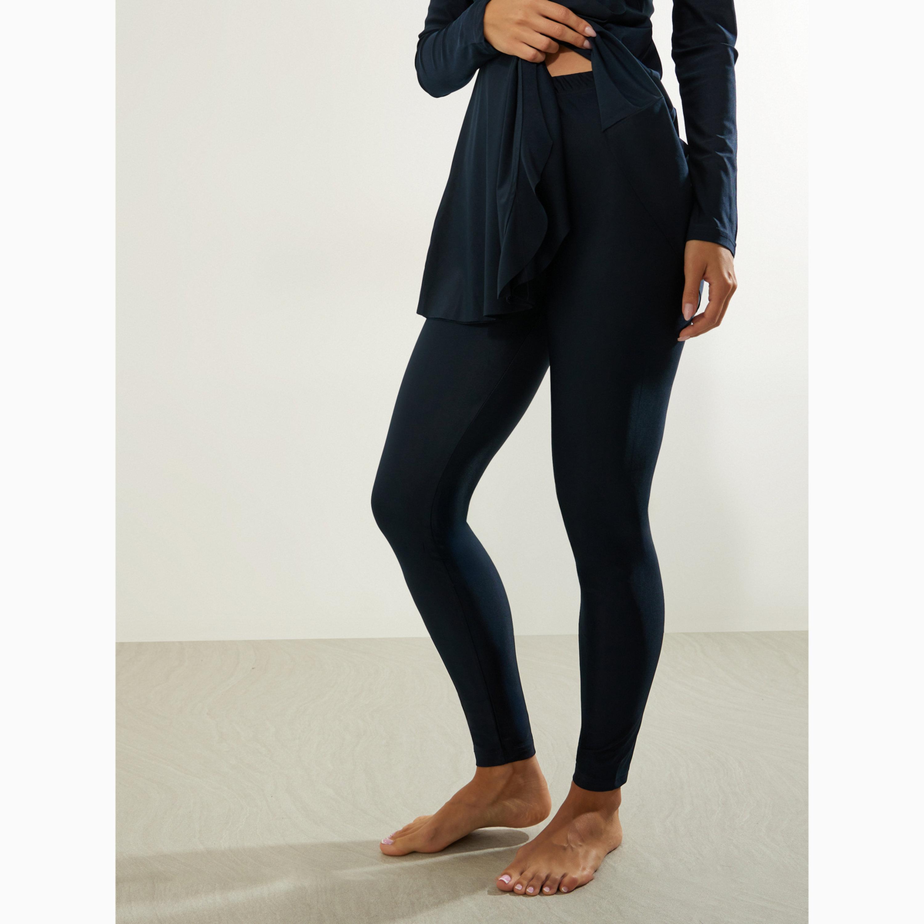 Styli Pack of 2 - Full Sleeve Half Zip Tunic with Ruffle Detail and Leggings Burkini Set-women-clothing-swimandbeach-swim-burkinis-image-5