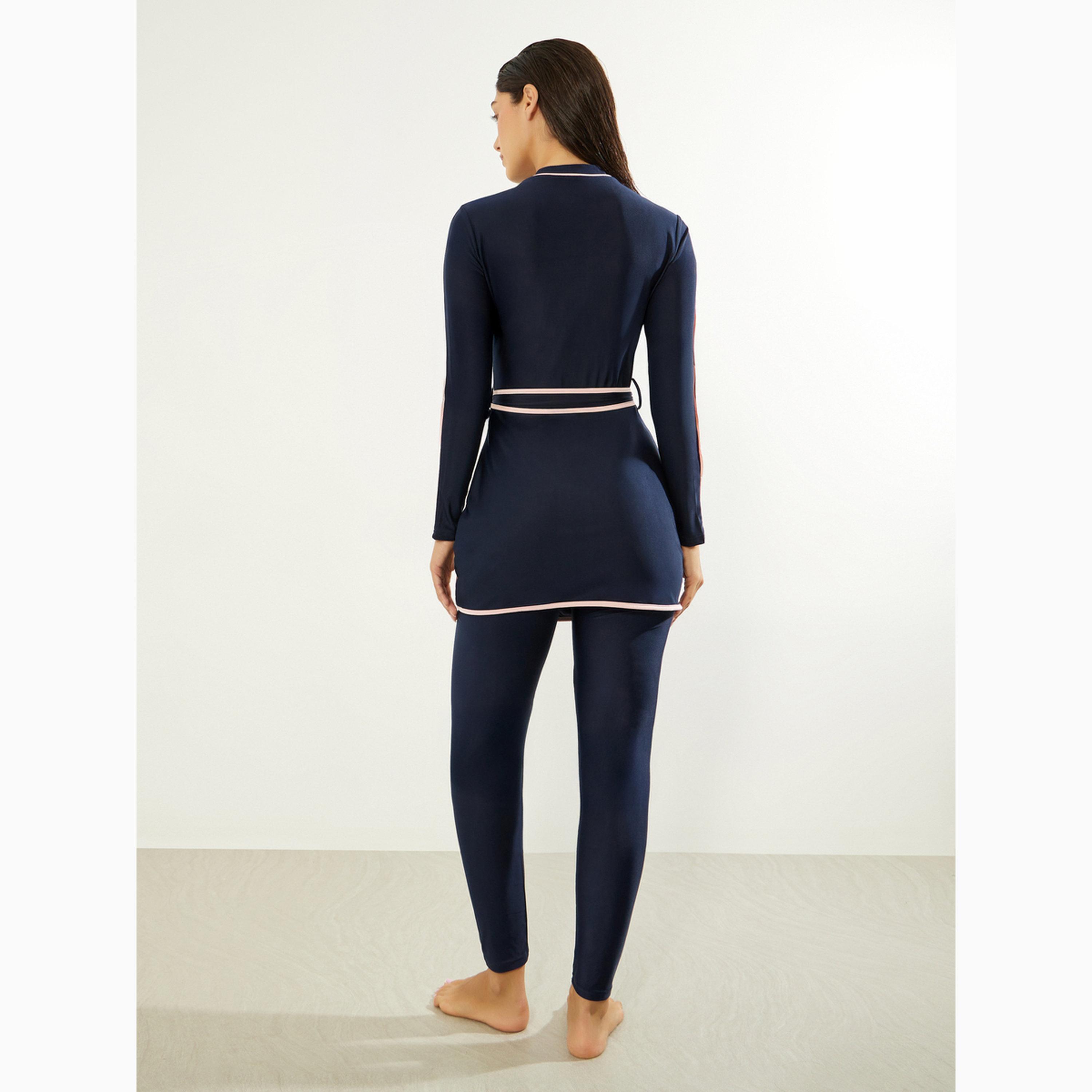 طقم بوركيني من 2 قطعة تونيك بنمط لف وليقنز-women-clothing-swimandbeach-swim-burkinis-image-6