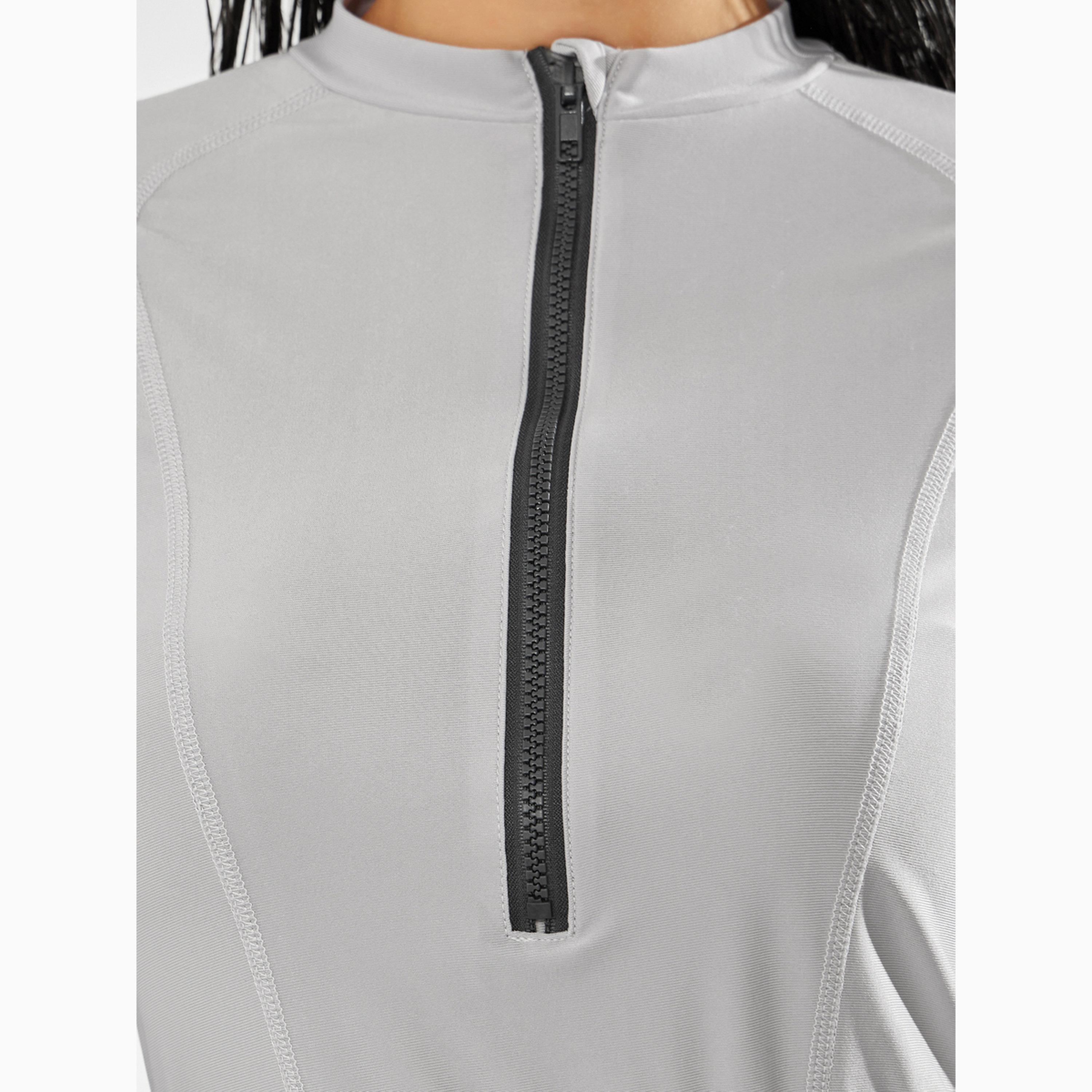 طقم بوركيني من 3 قطع تونيك بنمط لف وسحاب وليقنز مع غطاء رأس-women-clothing-swimandbeach-swim-burkinis-image-4