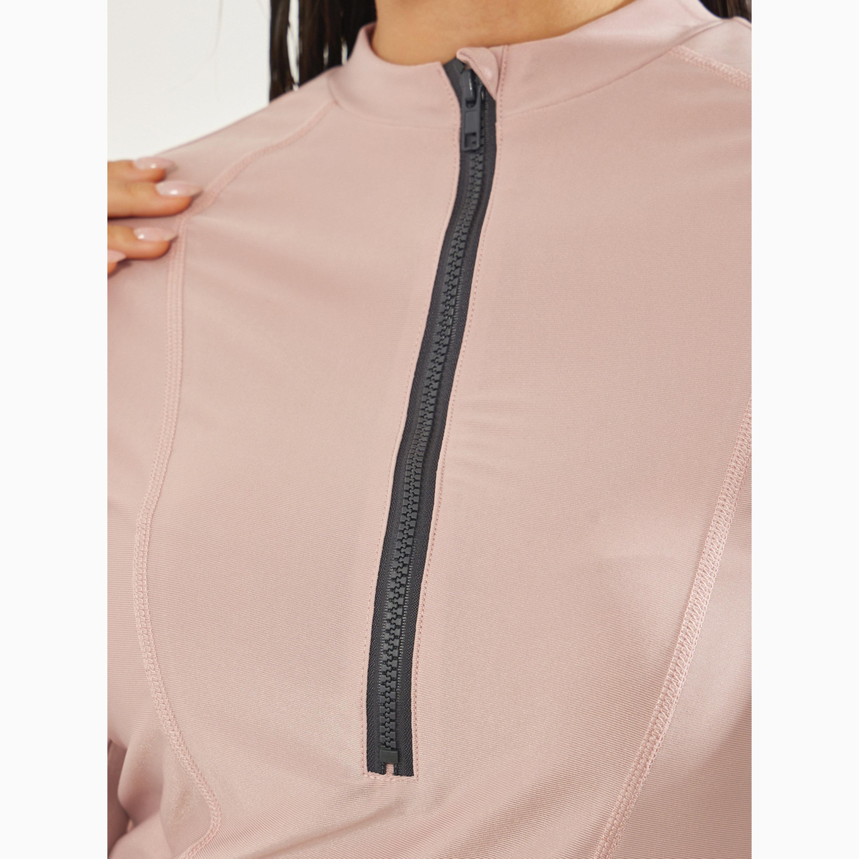 طقم بوركيني من 3 قطع تونيك بنمط لف وسحاب وليقنز مع غطاء رأس-women-clothing-swimandbeach-swim-burkinis-image-5