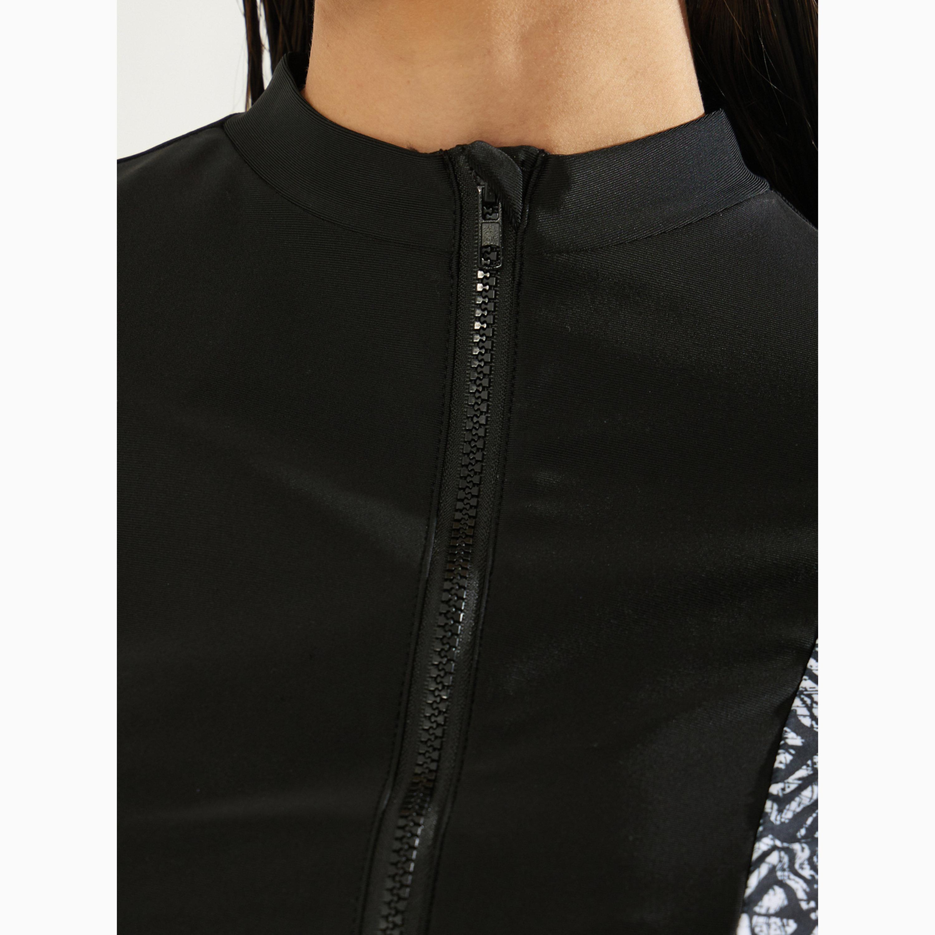 Styli Pack of 2 - Geo Print Side Panels Wrap Around Tunic and Leggings With Side Loop Burkini Set-women-clothing-swimandbeach-swim-burkinis-image-3