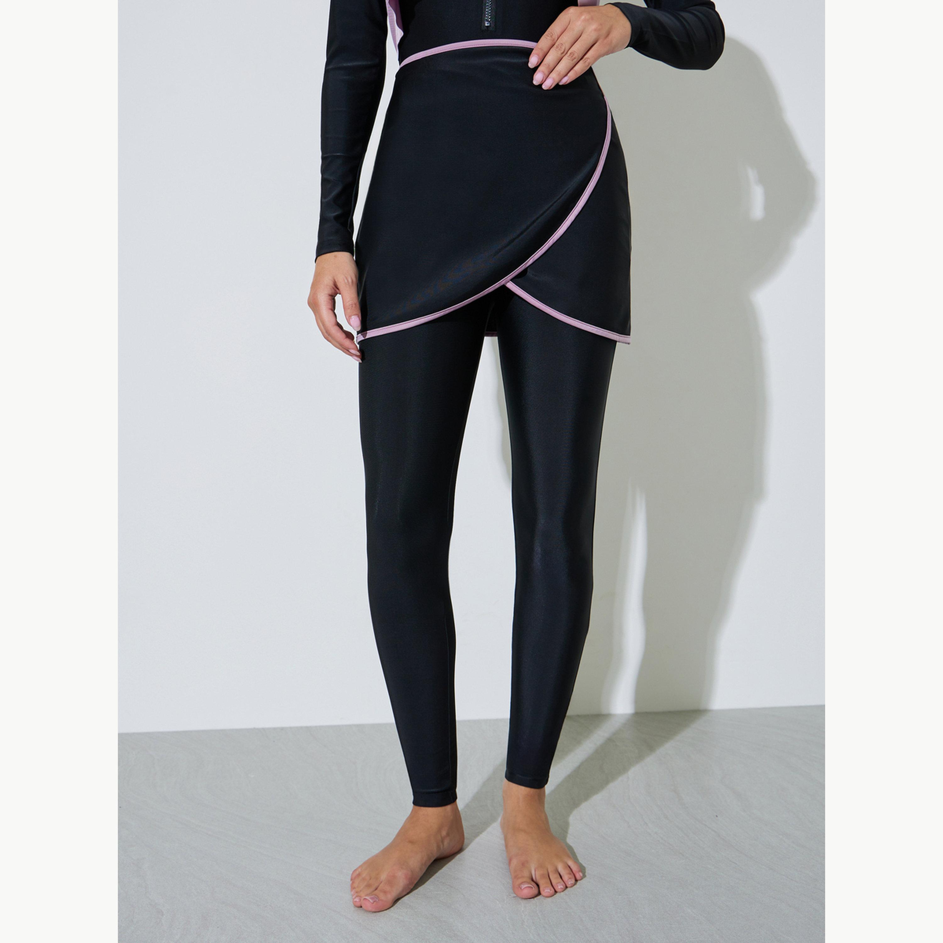 Styli Pack of 3 - Raglan Sleeve Ruffle Swimsuit, Wrap Skirt and Leggings Burkini Set-women-clothing-swimandbeach-swim-burkinis-image-4