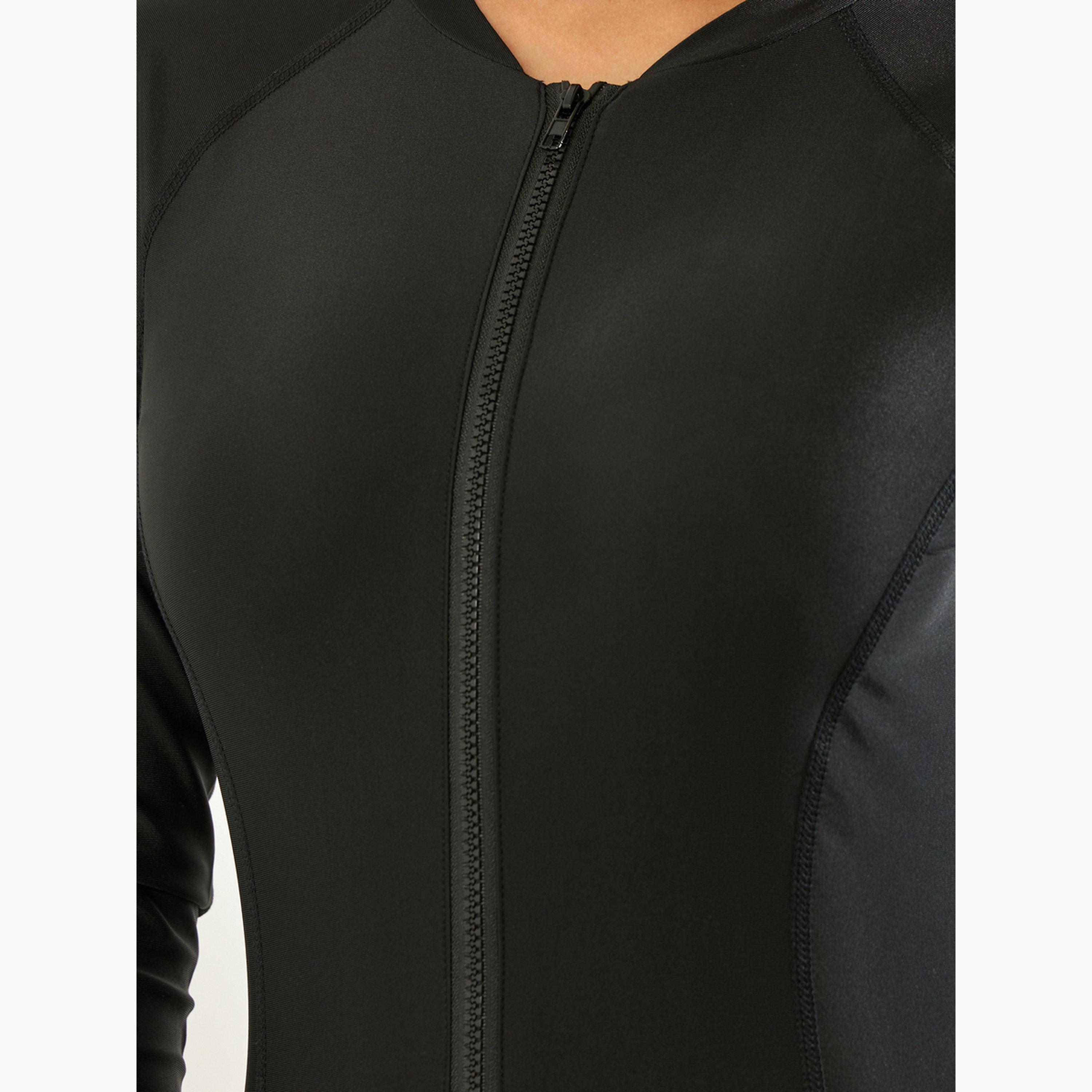 Styli Pack of 3 - Full Sleeve Half Zip Burkini with Cap and Wrap Skirt Set-women-clothing-swimandbeach-swim-burkinis-image-4