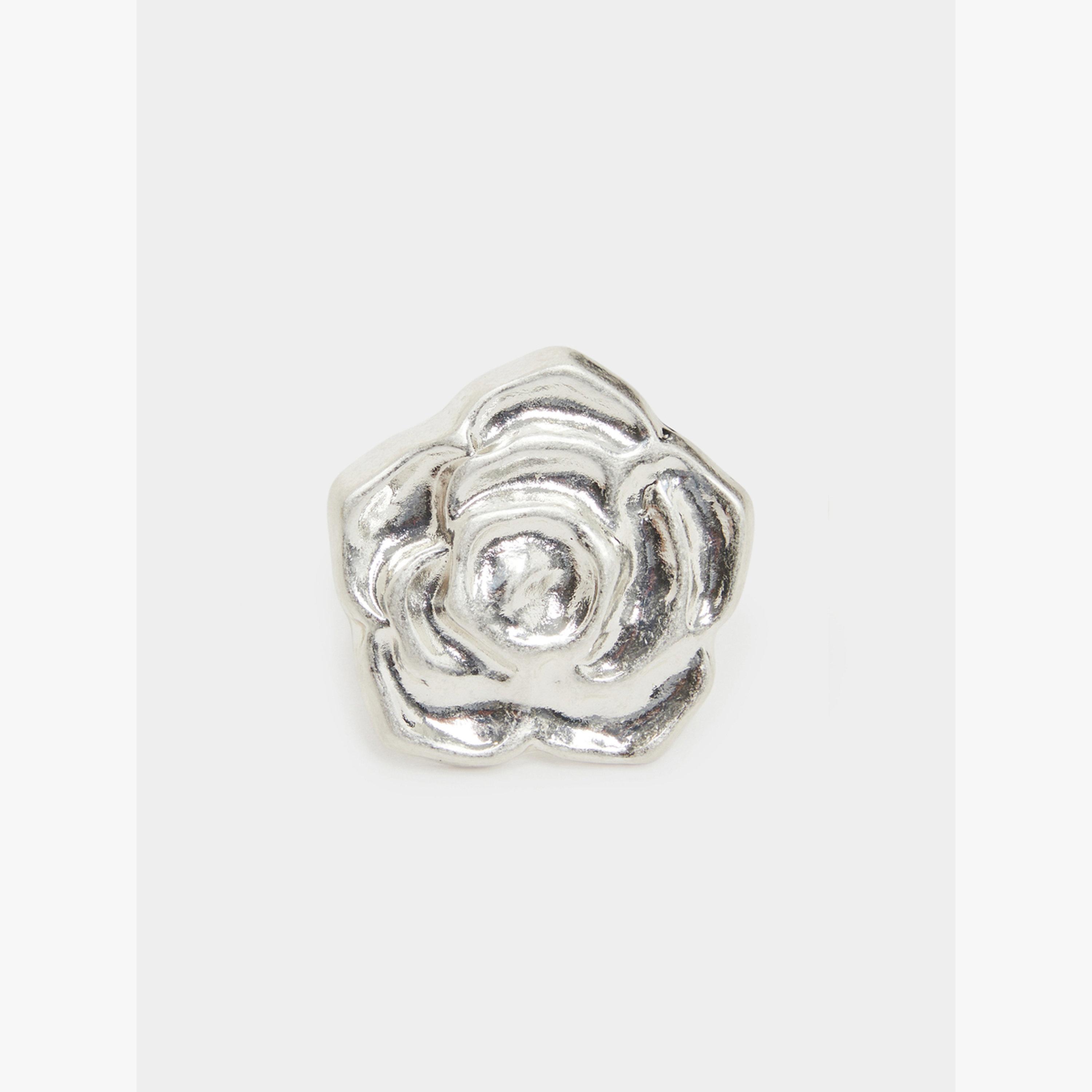Styli Silver Rose Statement Ring-women-watchesandjewellery-jewellery-rings-image-1