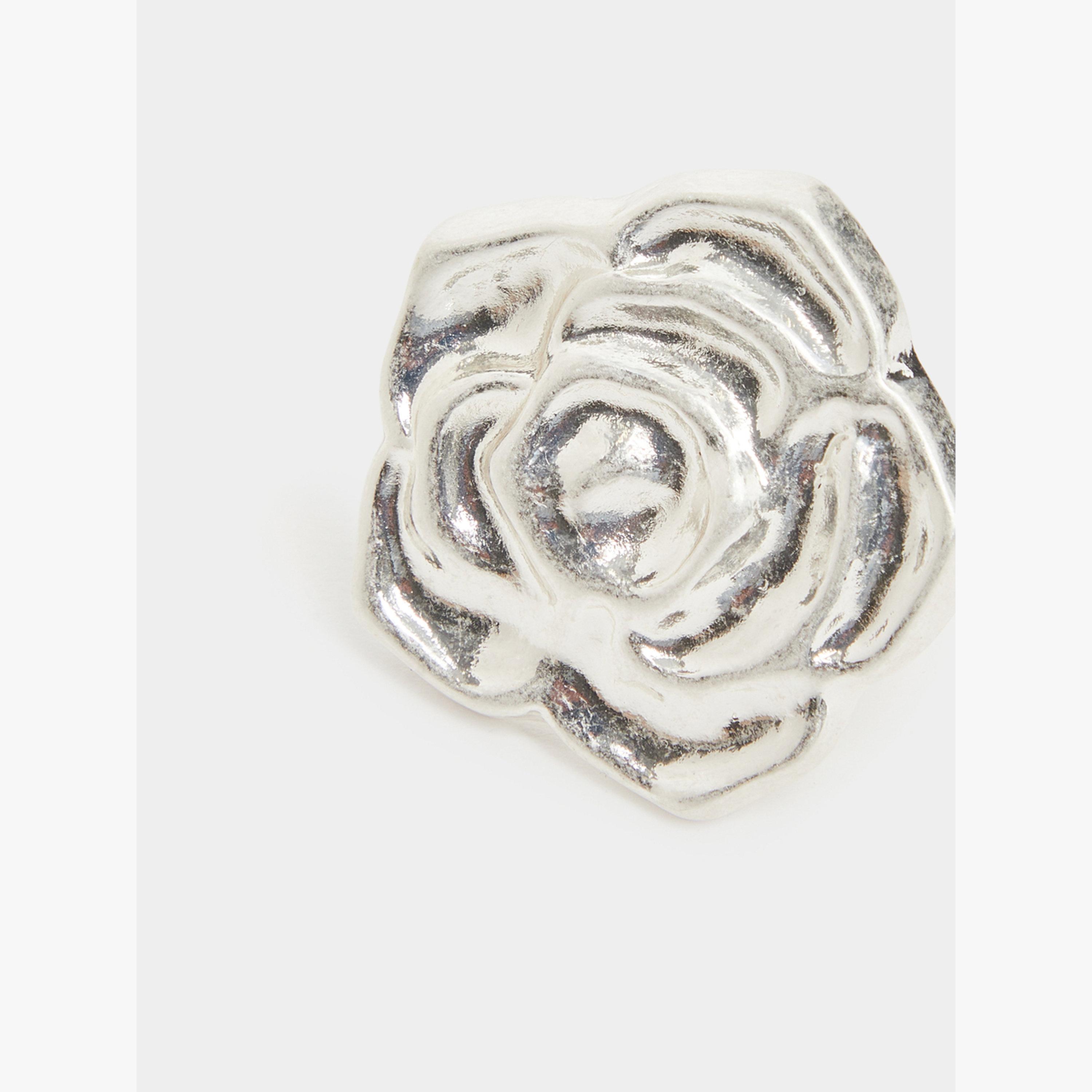 Styli Silver Rose Statement Ring-women-watchesandjewellery-jewellery-rings-image-3