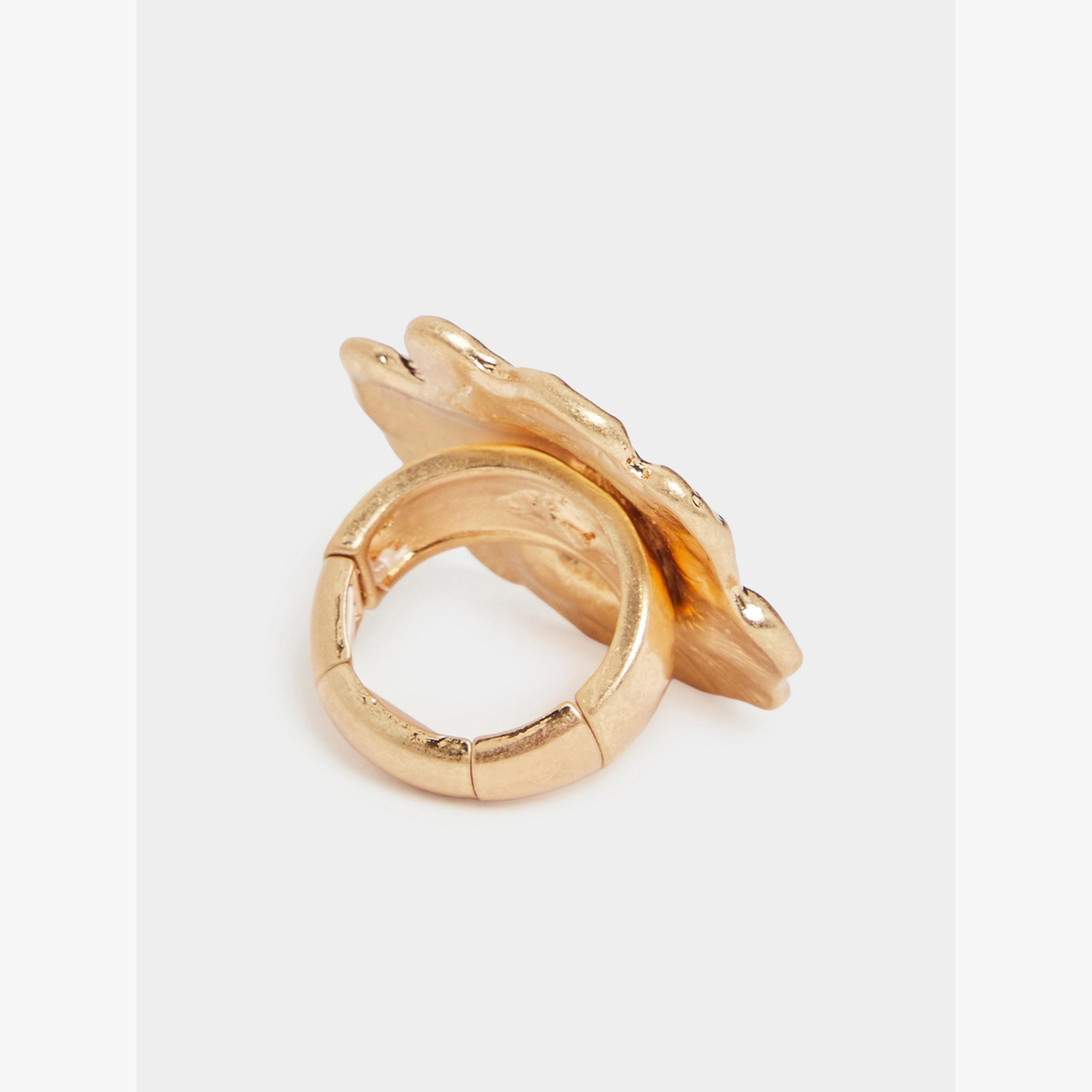 Styli Gold Rose Statement Ring-women-watchesandjewellery-jewellery-rings-image-2