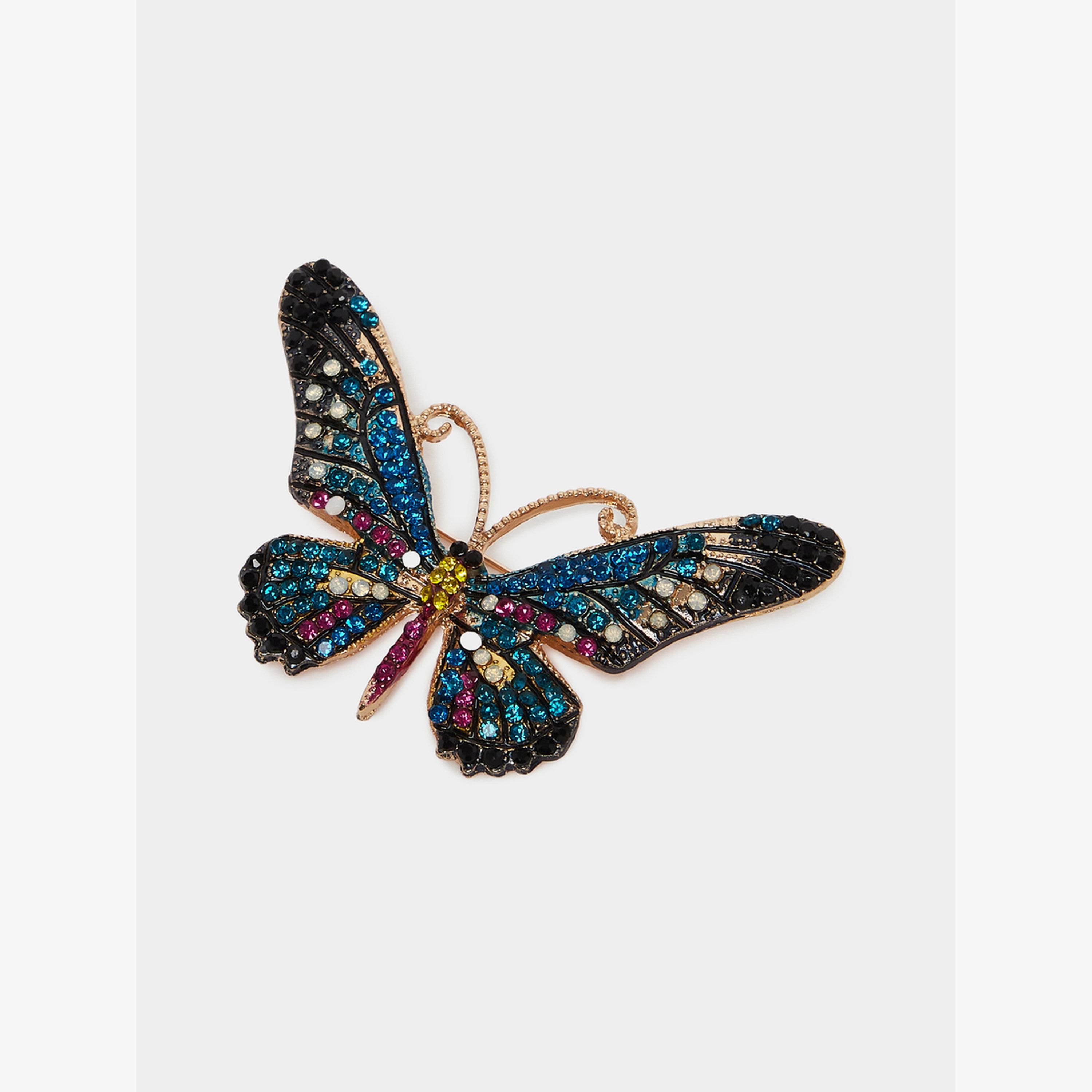 Styli Embellished Butterfly Brooch-women-watchesandjewellery-jewellery-brooches-image-1