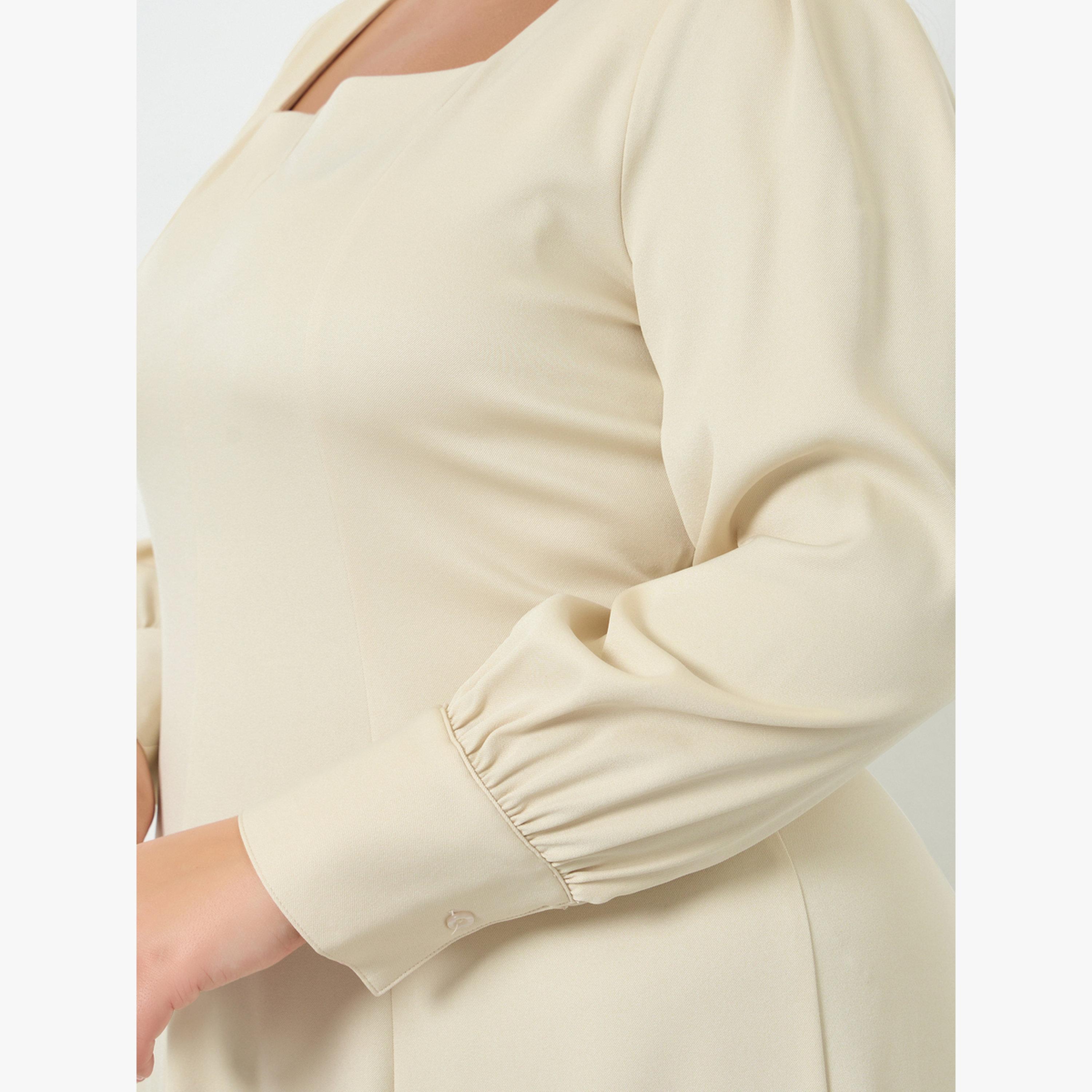Styli Plus Size Square Neck Twill Maxi Dress-women-clothing-dresses-image-5