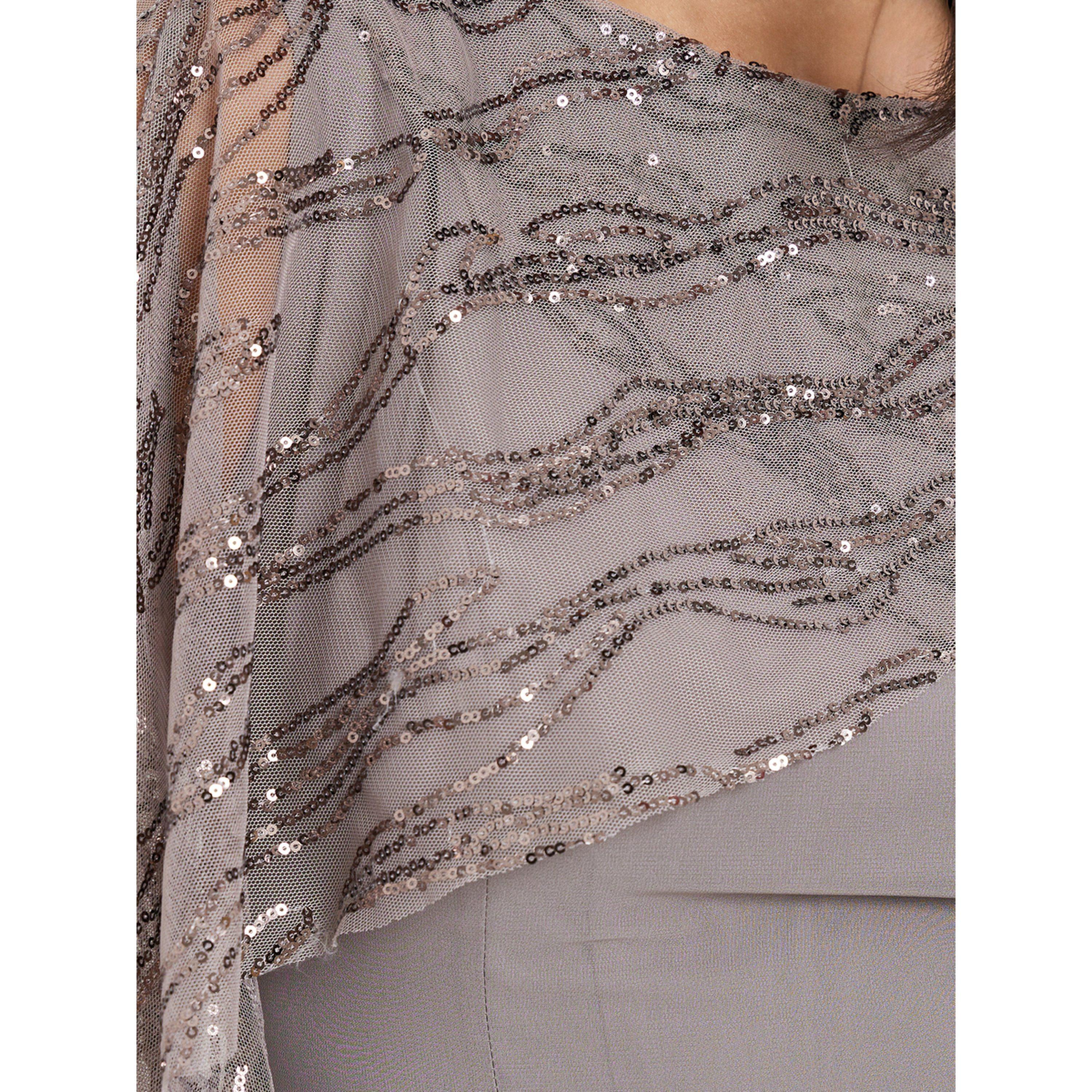 Styli Grey Embellished Cape Sheath Midi Dress-women-clothing-dresses-image-5