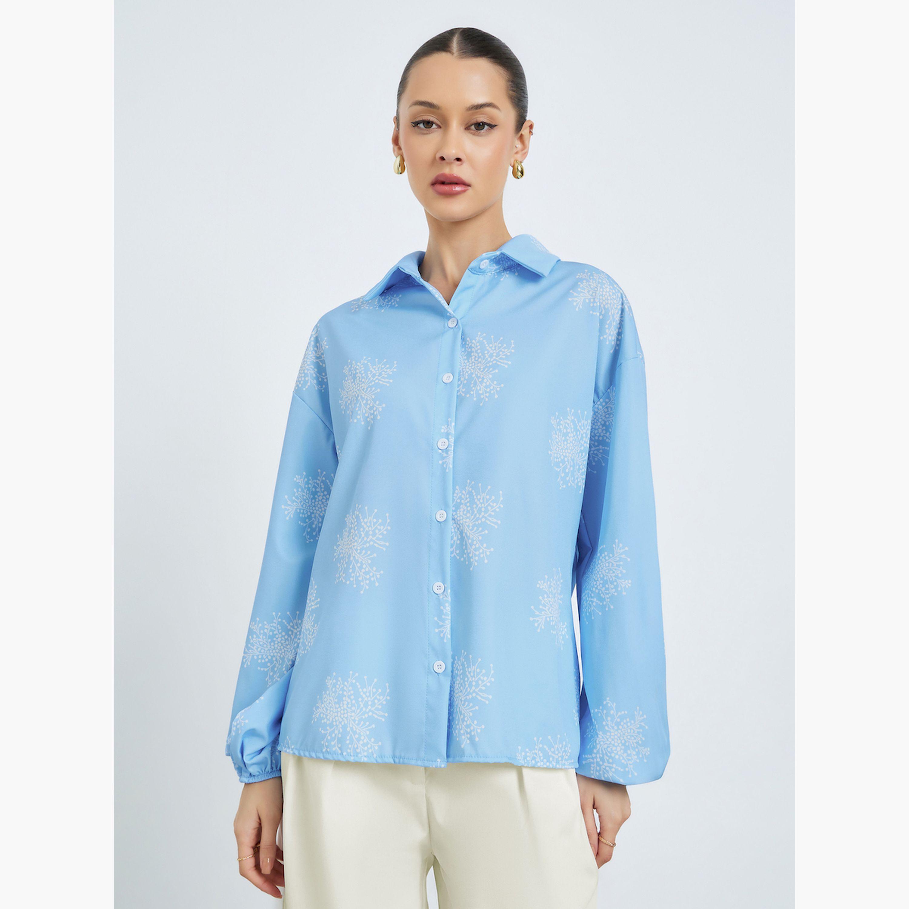 قميص واسع بنقشة الزهور-women-clothing-shirtsandblouses-shirts-image-1