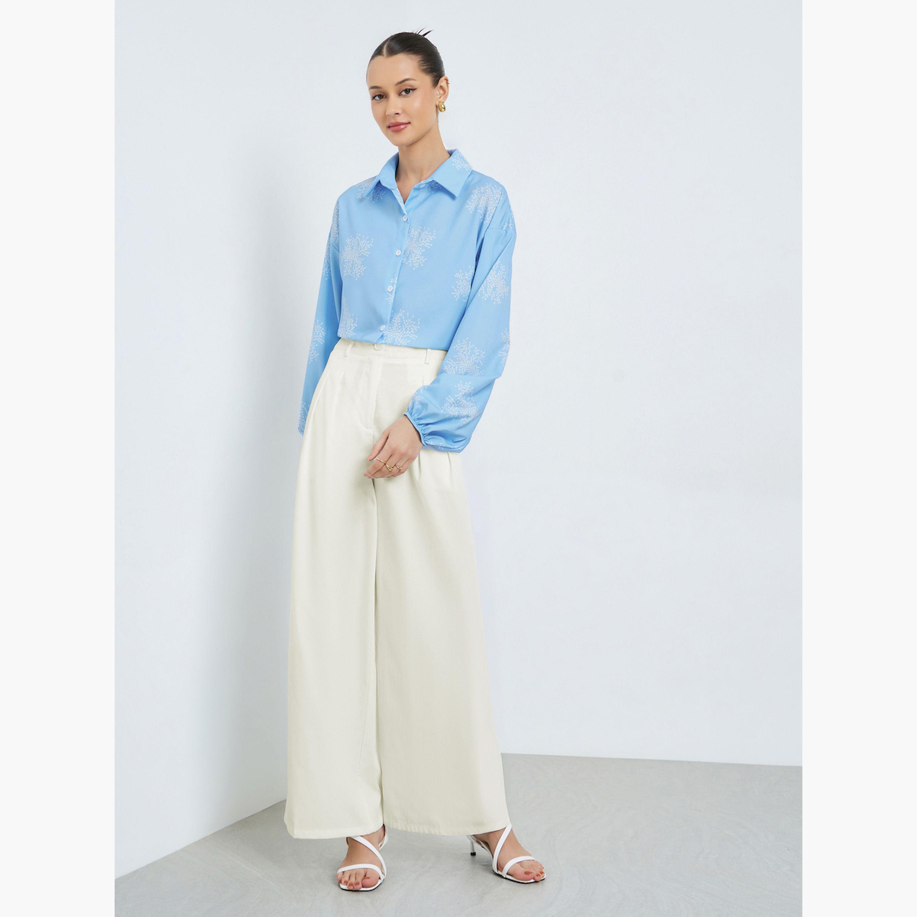 قميص واسع بنقشة الزهور-women-clothing-shirtsandblouses-shirts-image-2