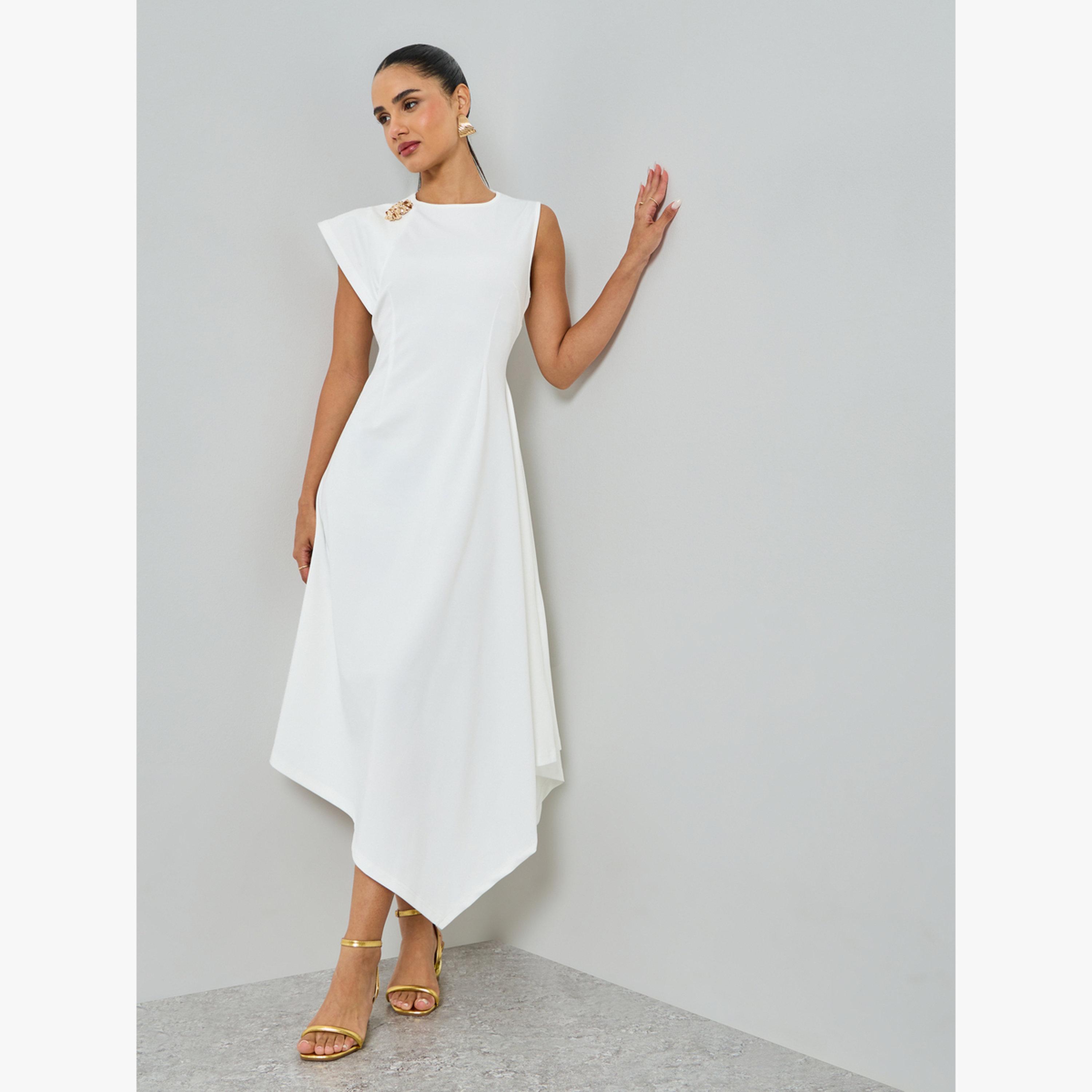فستان ميدي بحافة غير متماثلة-women-clothing-dresses-image-3