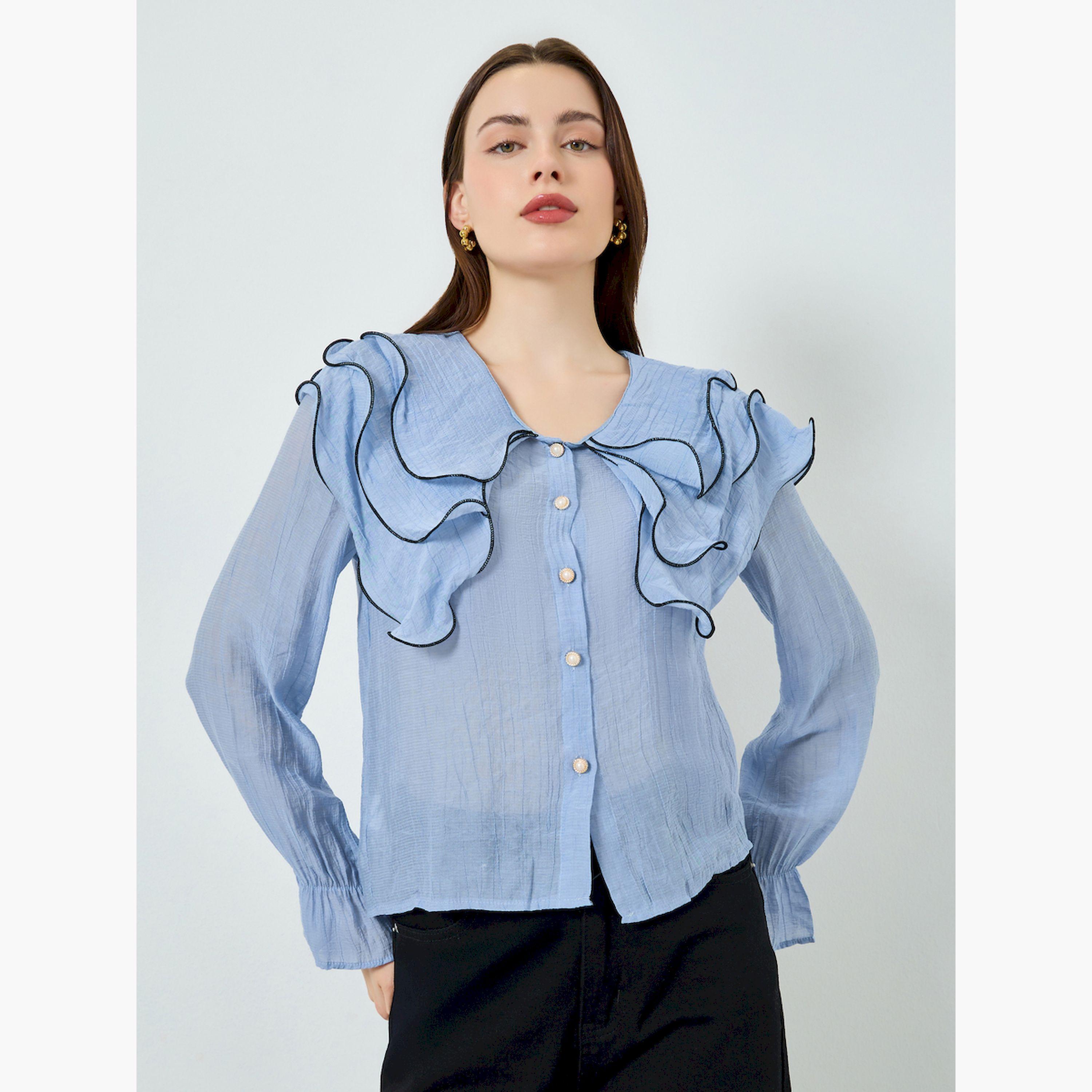 بلوزة بياقة مكشكشة-women-clothing-shirtsandblouses-blouses-image-1