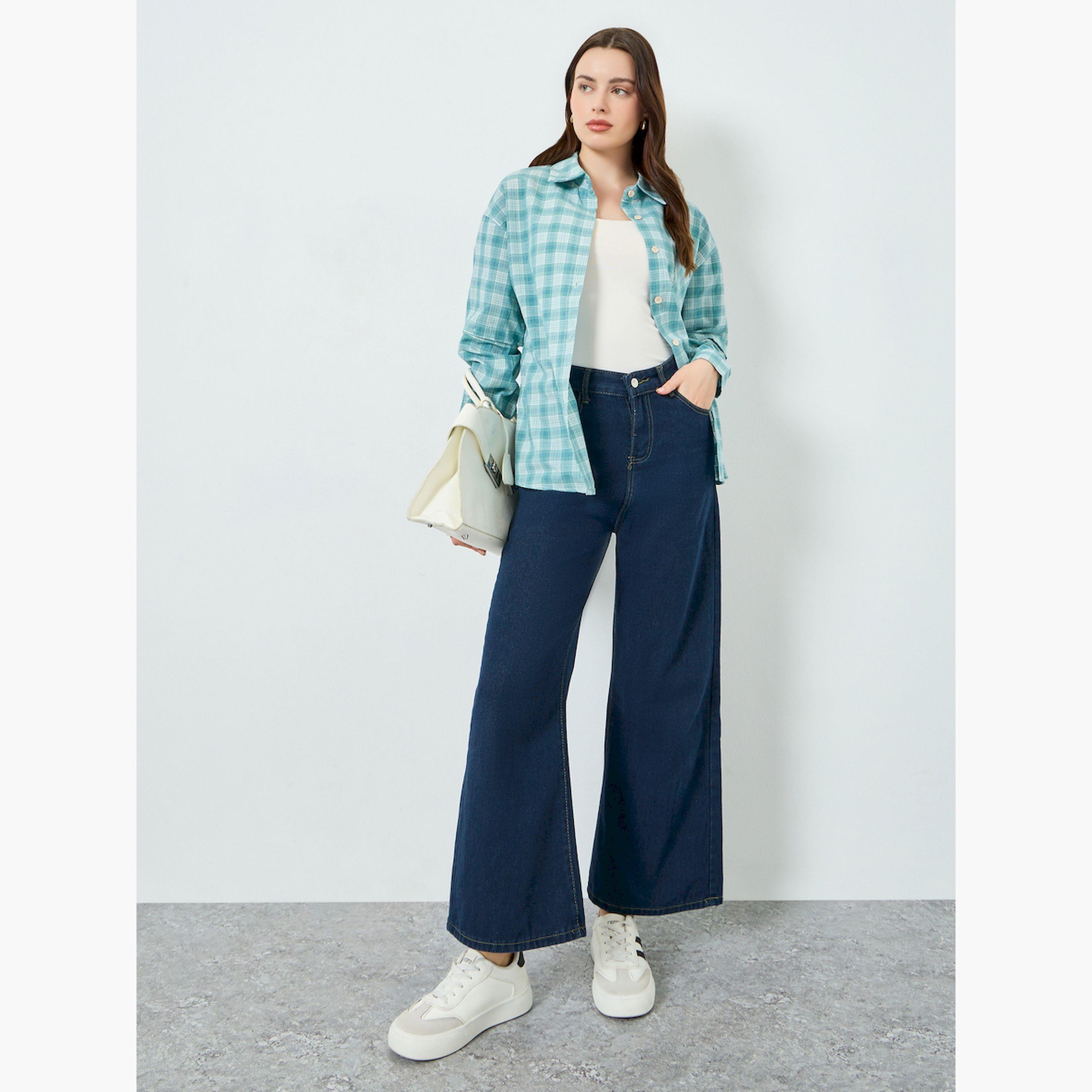 Styli Green Plaid Oversized Long Sleeve Shirt-women-clothing-shirtsandblouses-shirts-image-2
