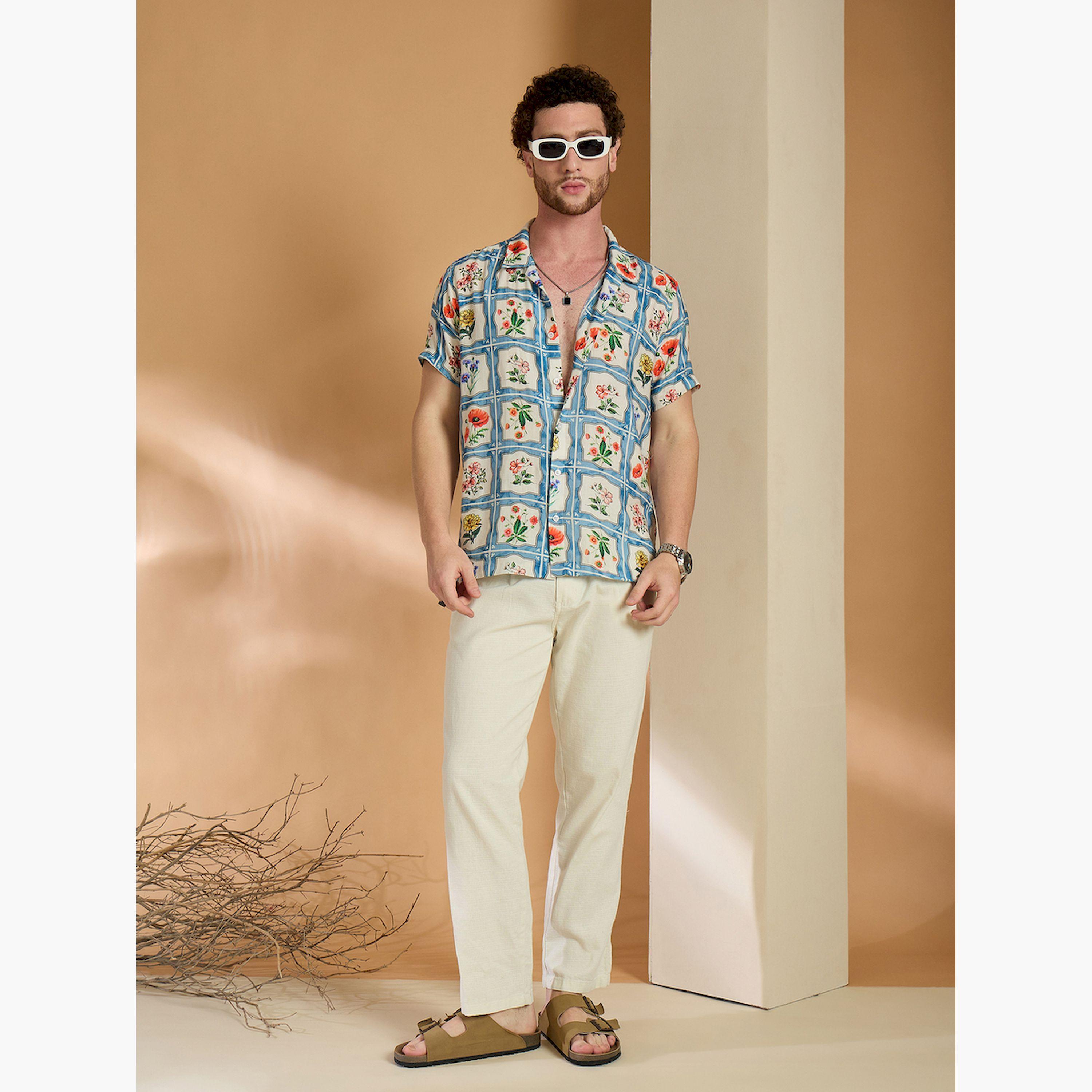 REPRISE X Styli Blue All Over Print Casual Shirt-men-clothing-shirts-image-2