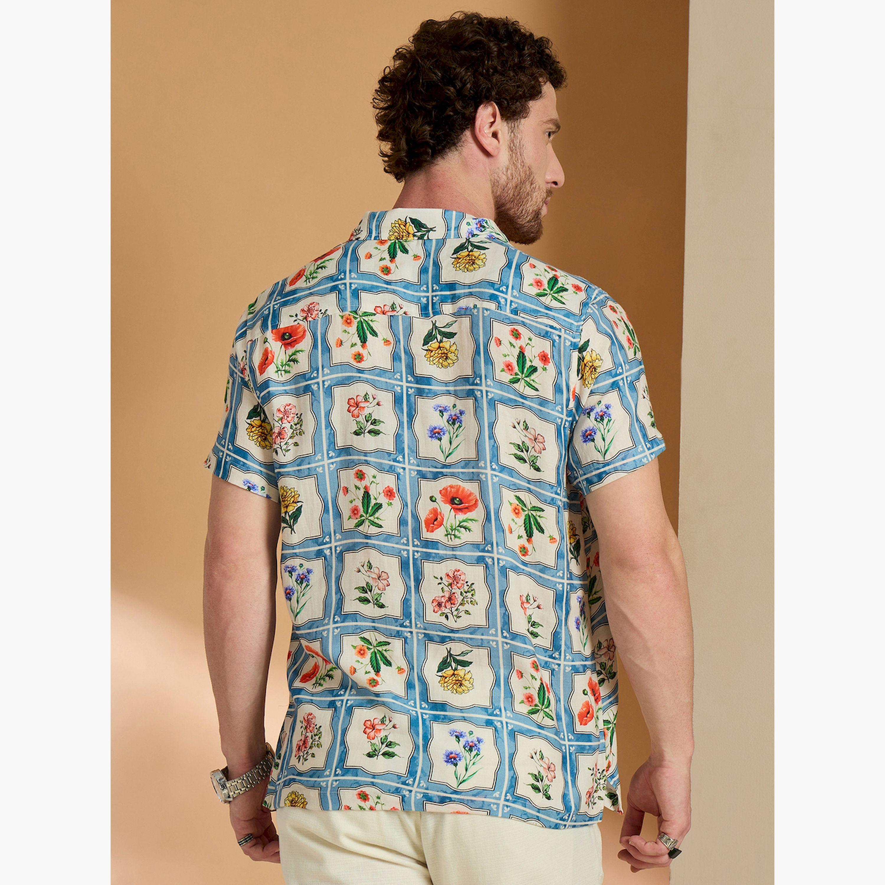 REPRISE X Styli Blue All Over Print Casual Shirt-men-clothing-shirts-image-3