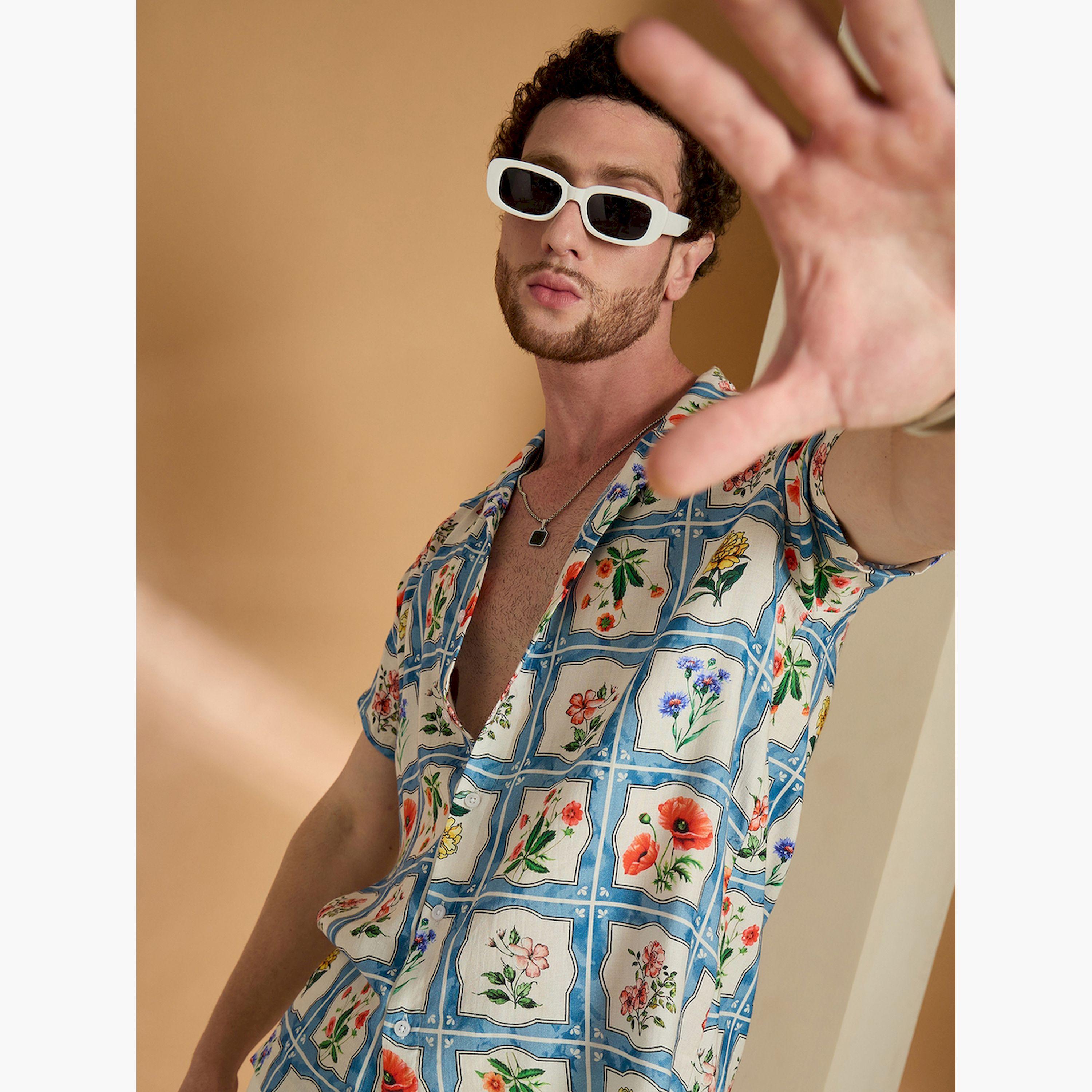 قميص كاجوال أزرق بطبعة كاملة-men-clothing-shirts-image-5