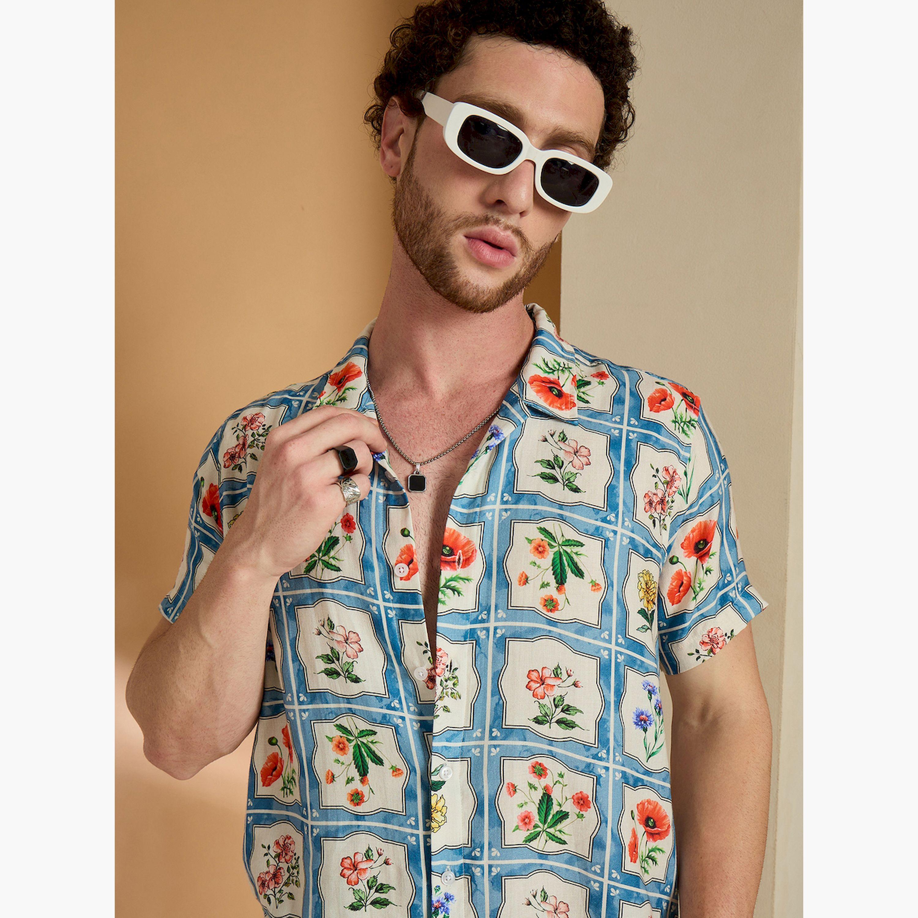 قميص كاجوال أزرق بطبعة كاملة-men-clothing-shirts-image-6