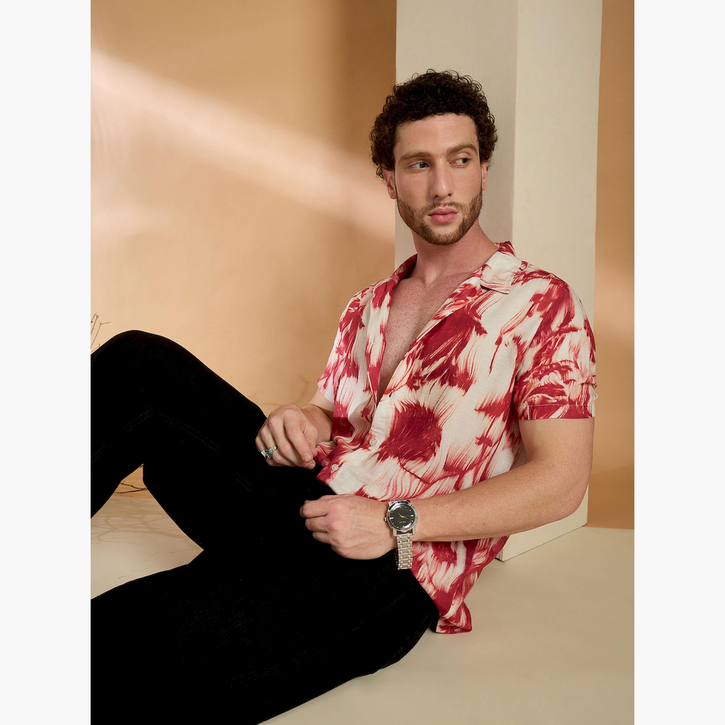 قميص كاجوال بطبعة رخامية حمراء-men-clothing-shirts-image-6