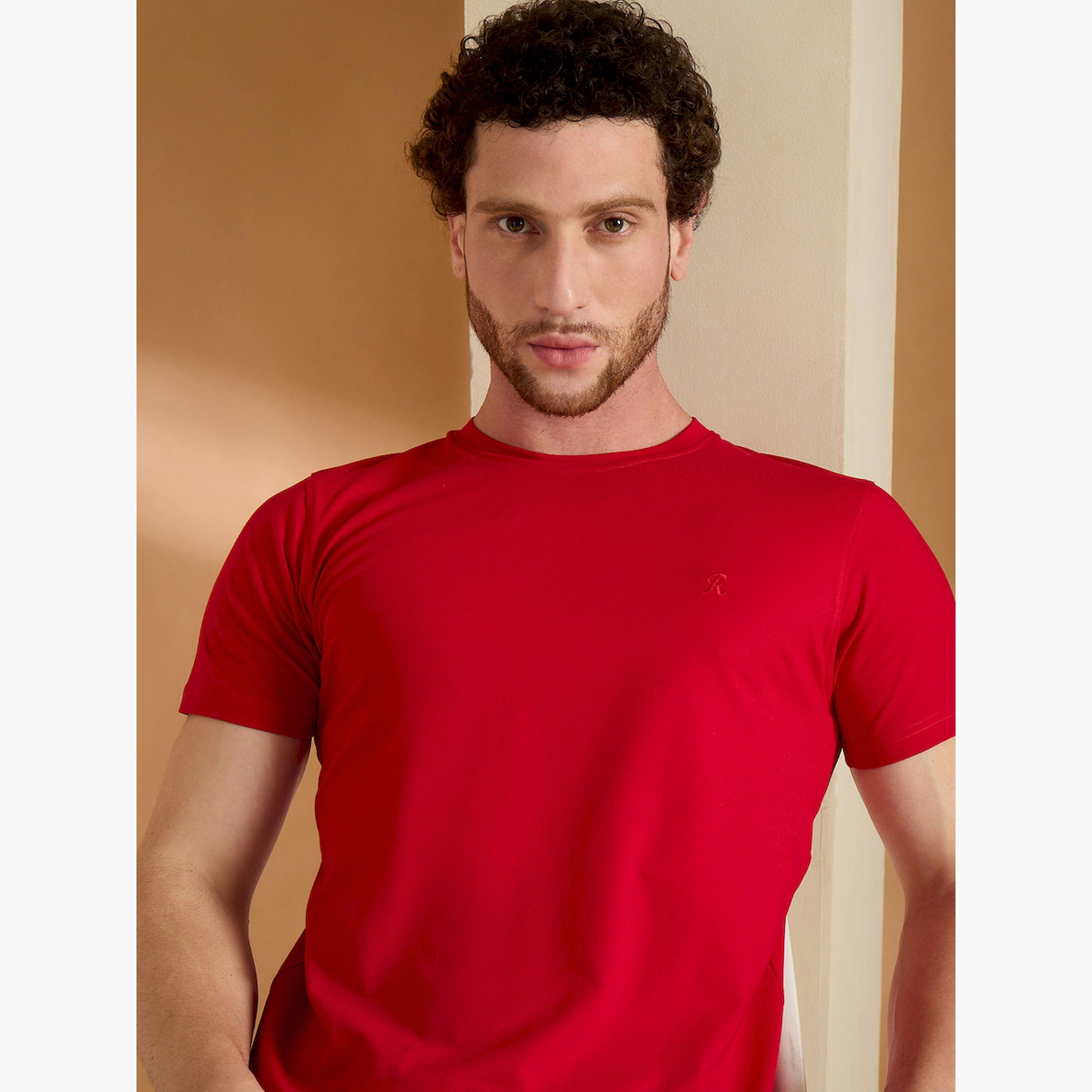 REPRISE X Styli Red Solid Slim Fit T-Shirt-men-clothing-tshirtsandpolos-tshirts-image-6