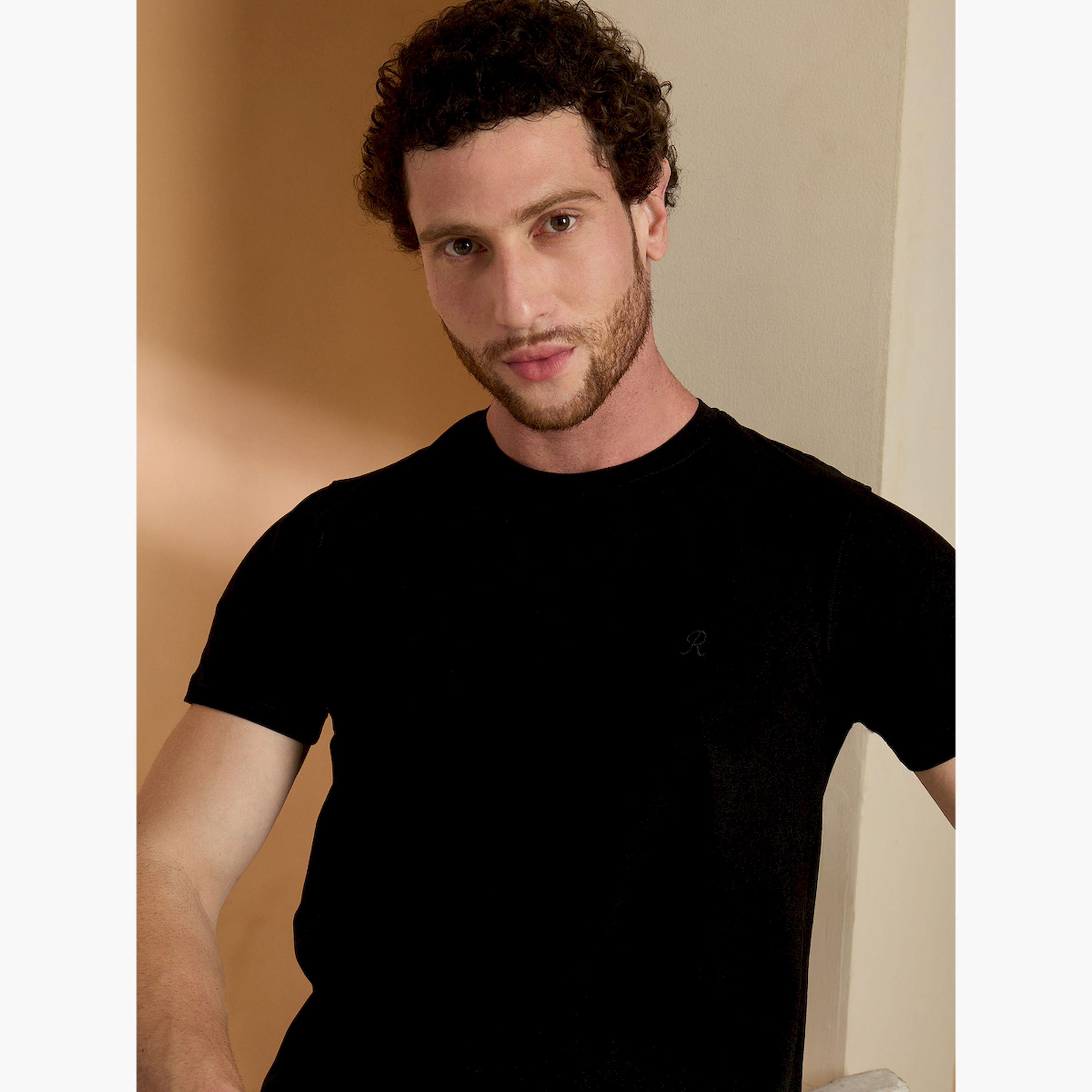 REPRISE X Styli Black Solid Slim Fit T-Shirt-men-clothing-tshirtsandpolos-tshirts-image-6