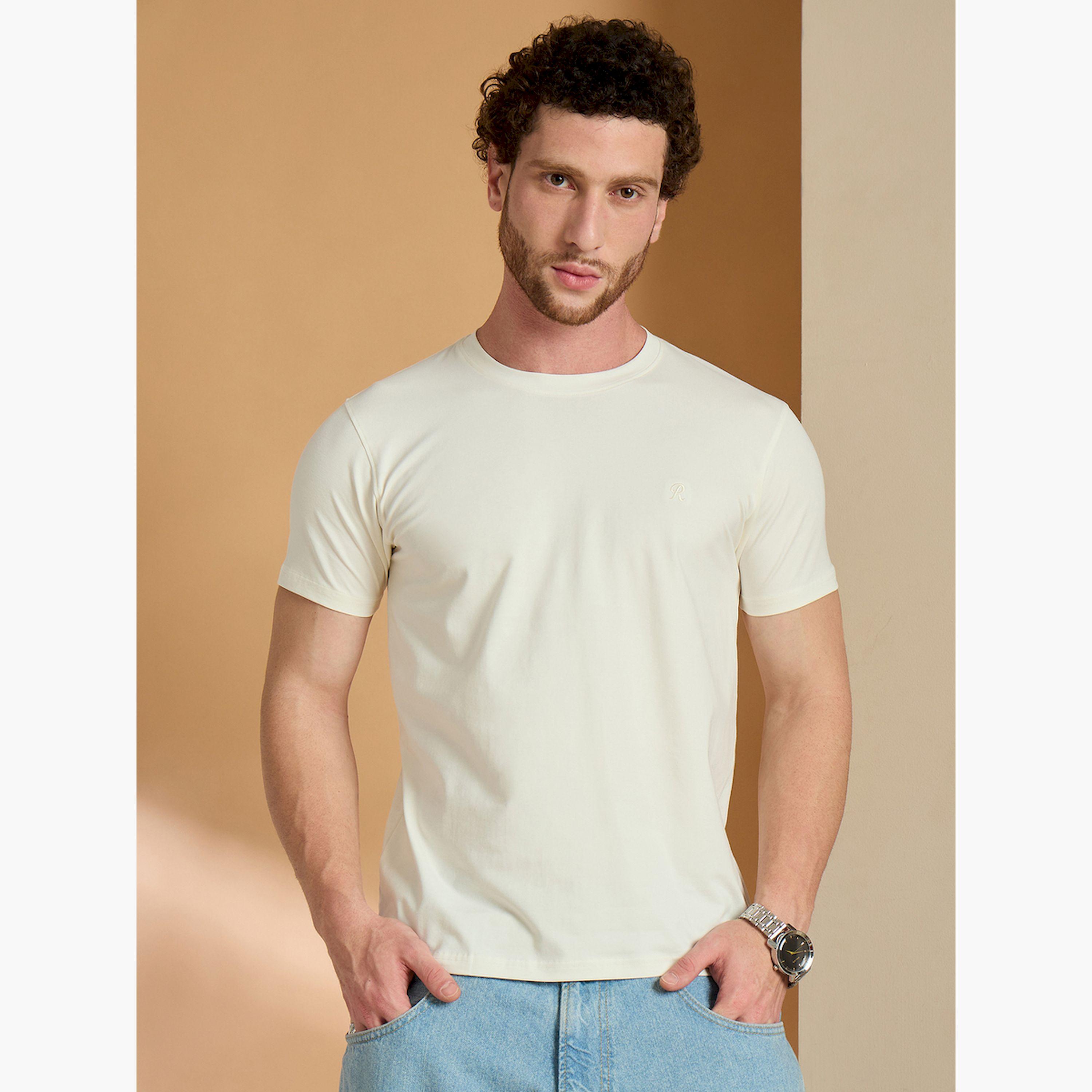 تيشيرت أوف وايت سادة بقصة ضيقة-men-clothing-tshirtsandpolos-tshirts-image-1