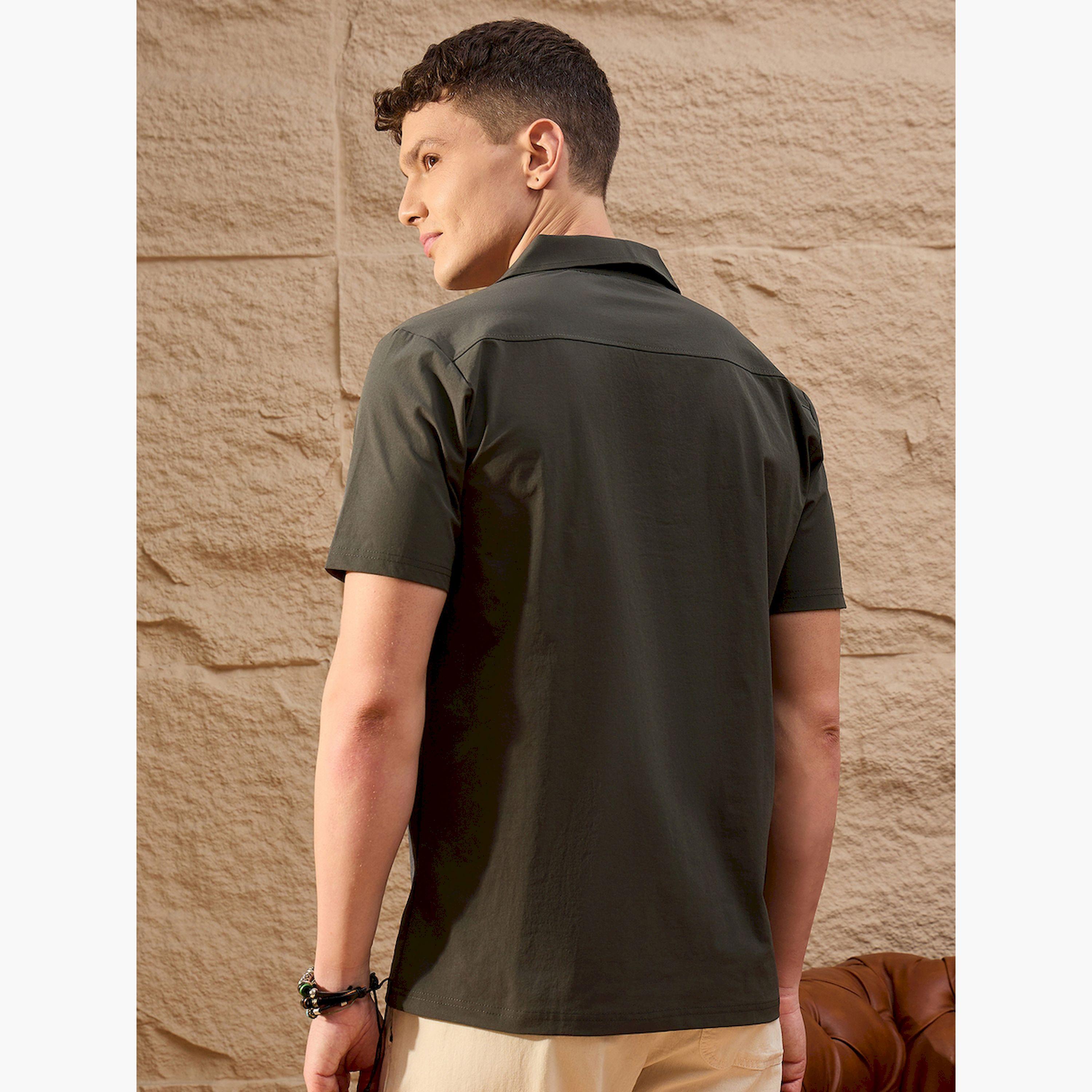 قميص كاجوال زيتوني بنمط مطرز-men-clothing-shirts-image-6