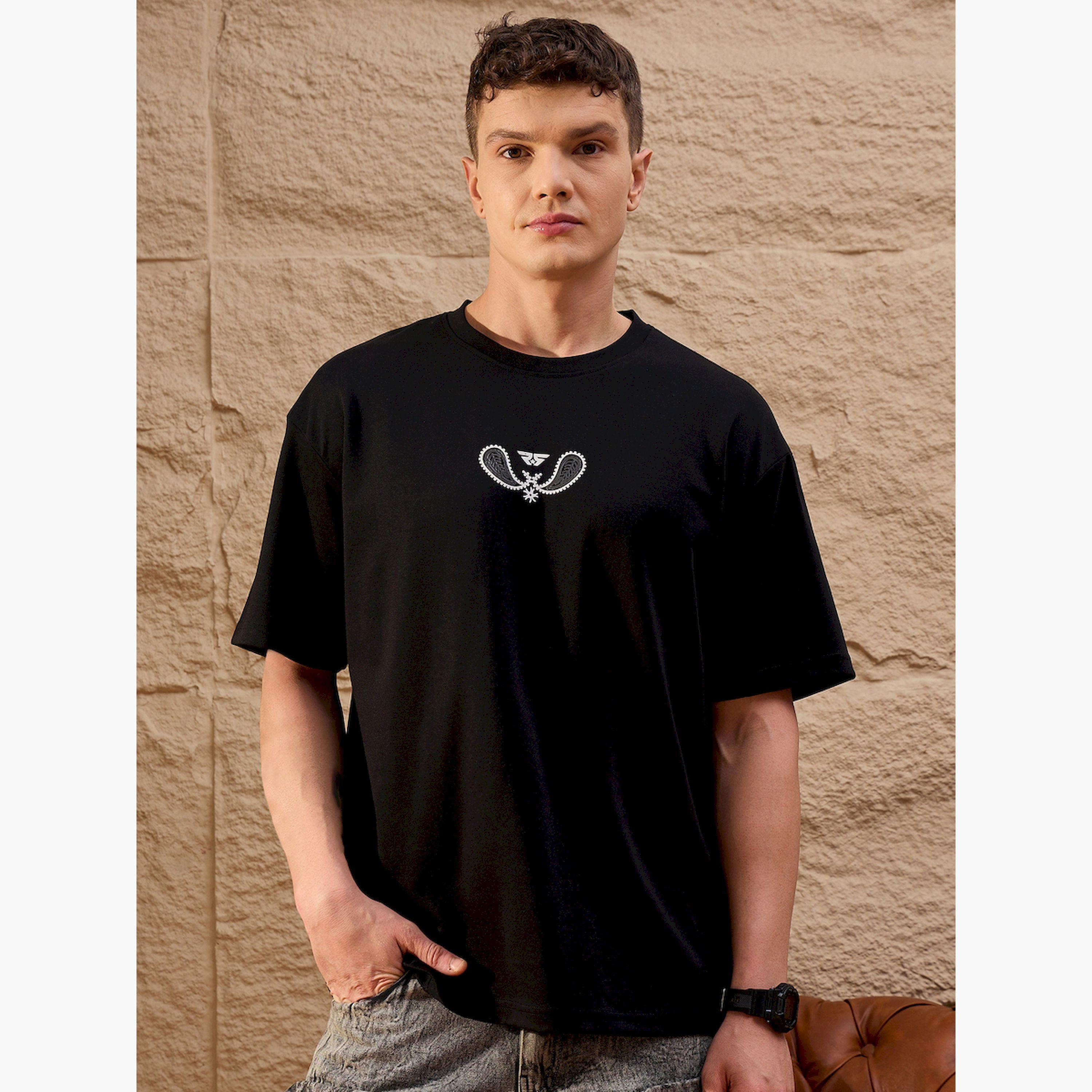 REPRISE X Styli Black Printed Oversized T-Shirt-men-clothing-tshirtsandpolos-tshirts-image-1