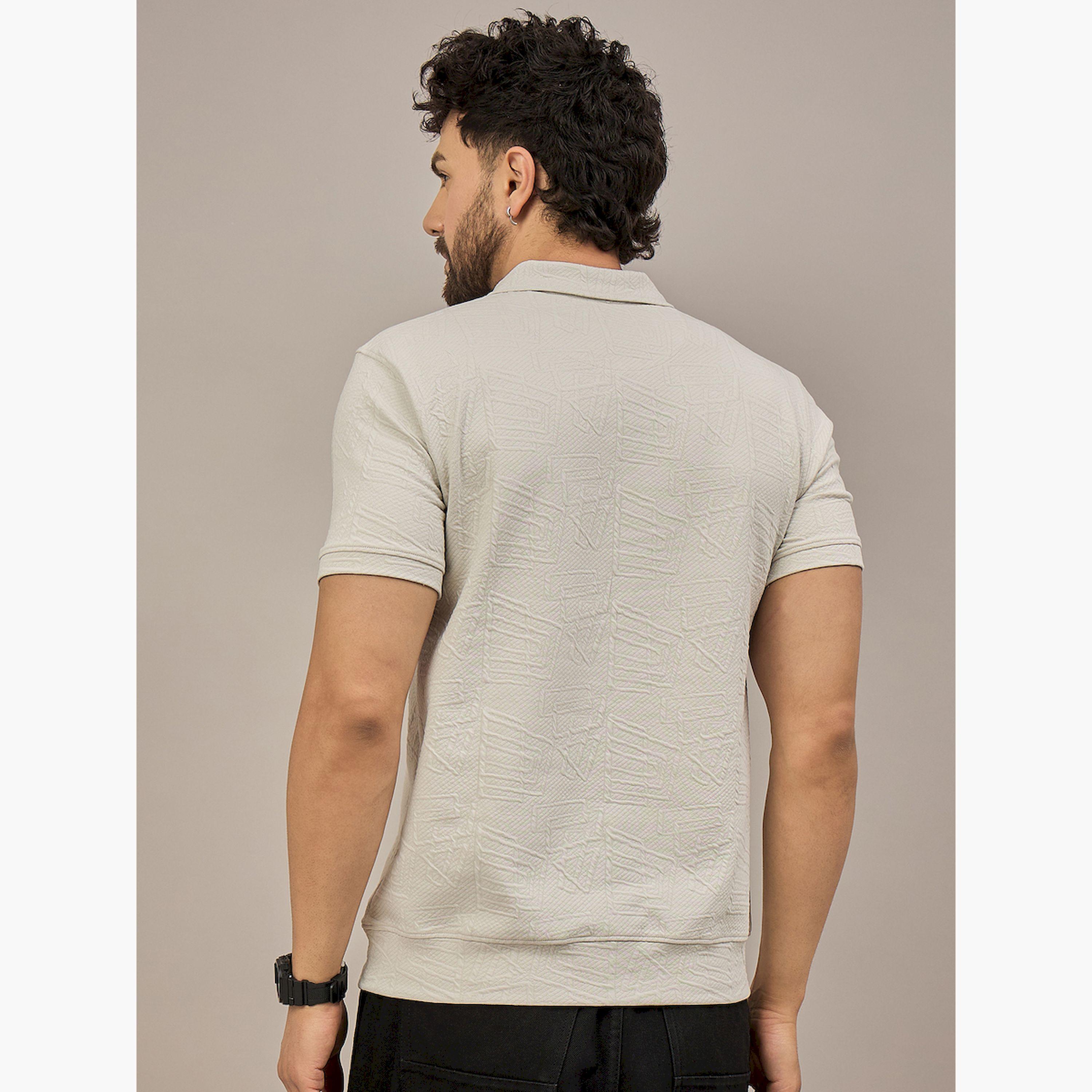REPRISE X Styli Light Grey Short Sleeves Textured Polo-men-clothing-tshirtsandpolos-polos-image-6