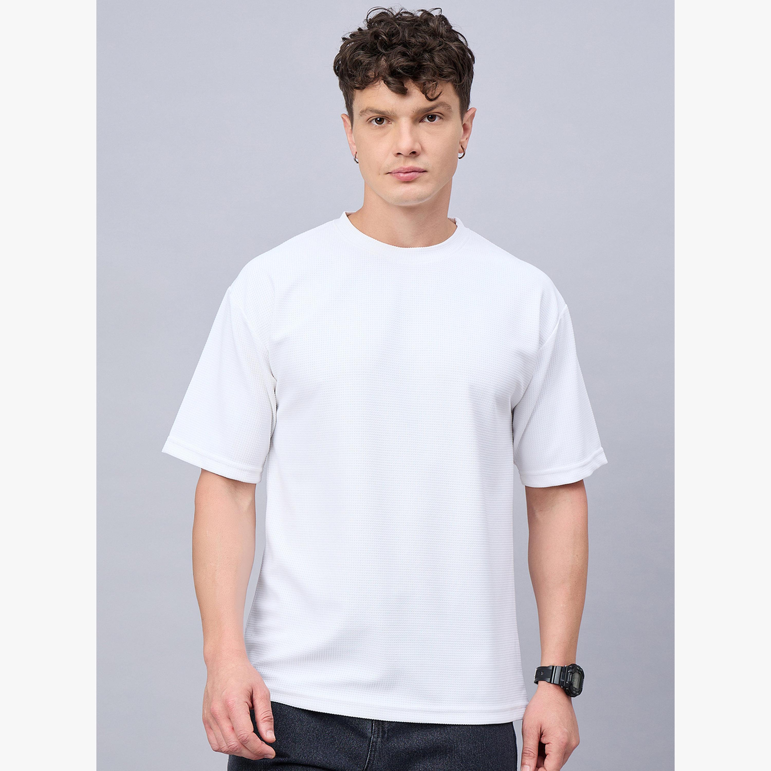REPRISE X Styli White Textured Oversized T-Shirts-men-clothing-tshirtsandpolos-tshirts-image-1