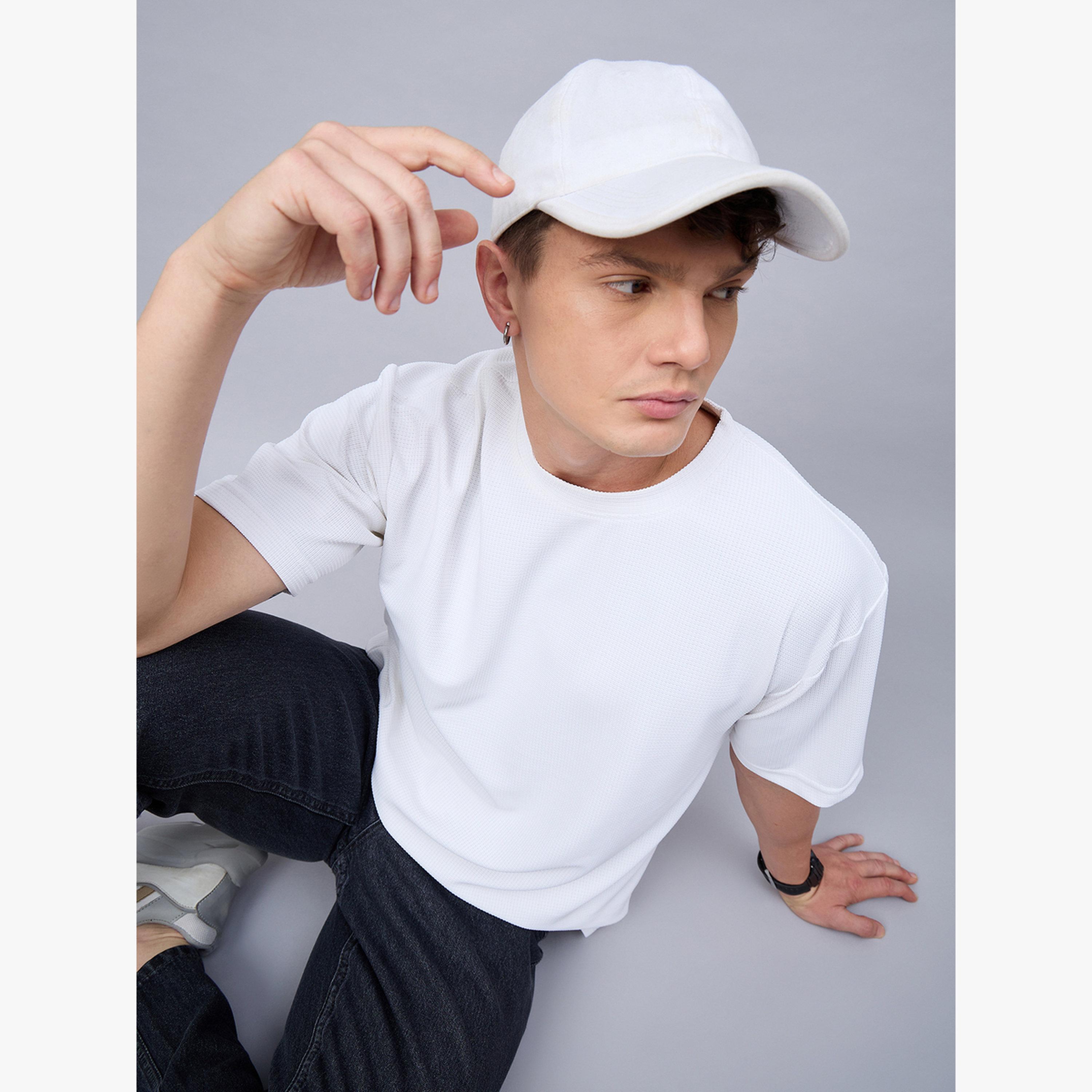 REPRISE X Styli White Textured Oversized T-Shirts-men-clothing-tshirtsandpolos-tshirts-image-4
